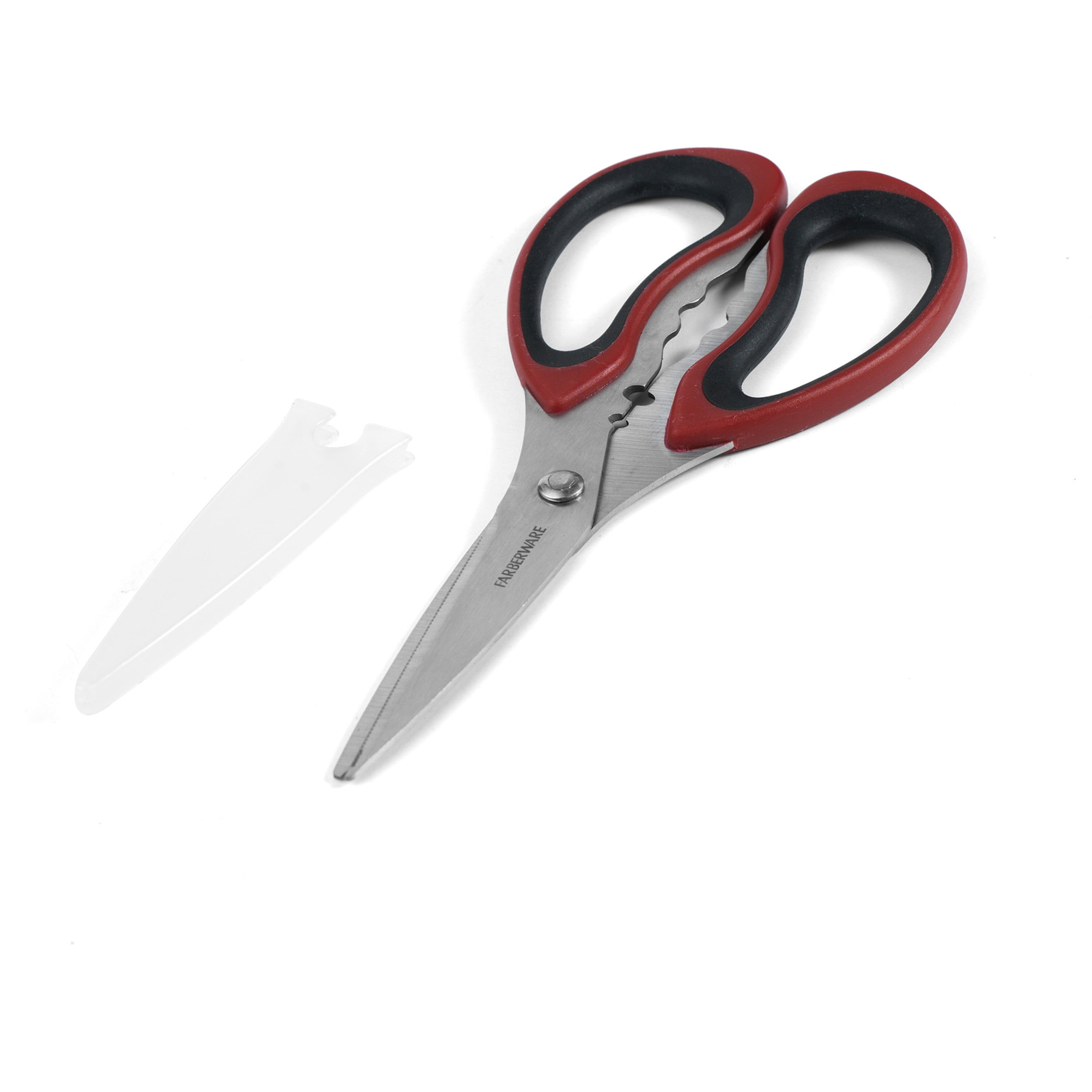 Multi-Functional Stainless Steel Kitchen and Herb Shears with Red and Black Handle - Multi-Functional Manual Food Chopper & Slicer Detail