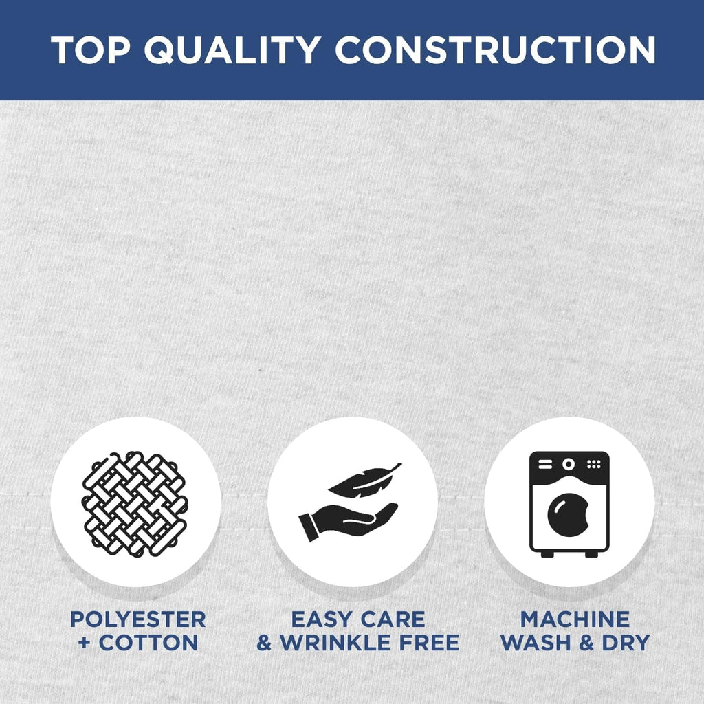 Breathable Luxury 2 Pack Fitted Hospital Bed Sheets with Elastic All Around for a Perfect Fit - Cotton Rich Soft Knitted Jersey Sheet, ... - Premium Ultra-Soft Pillowcase Pair for Sleeping Detail