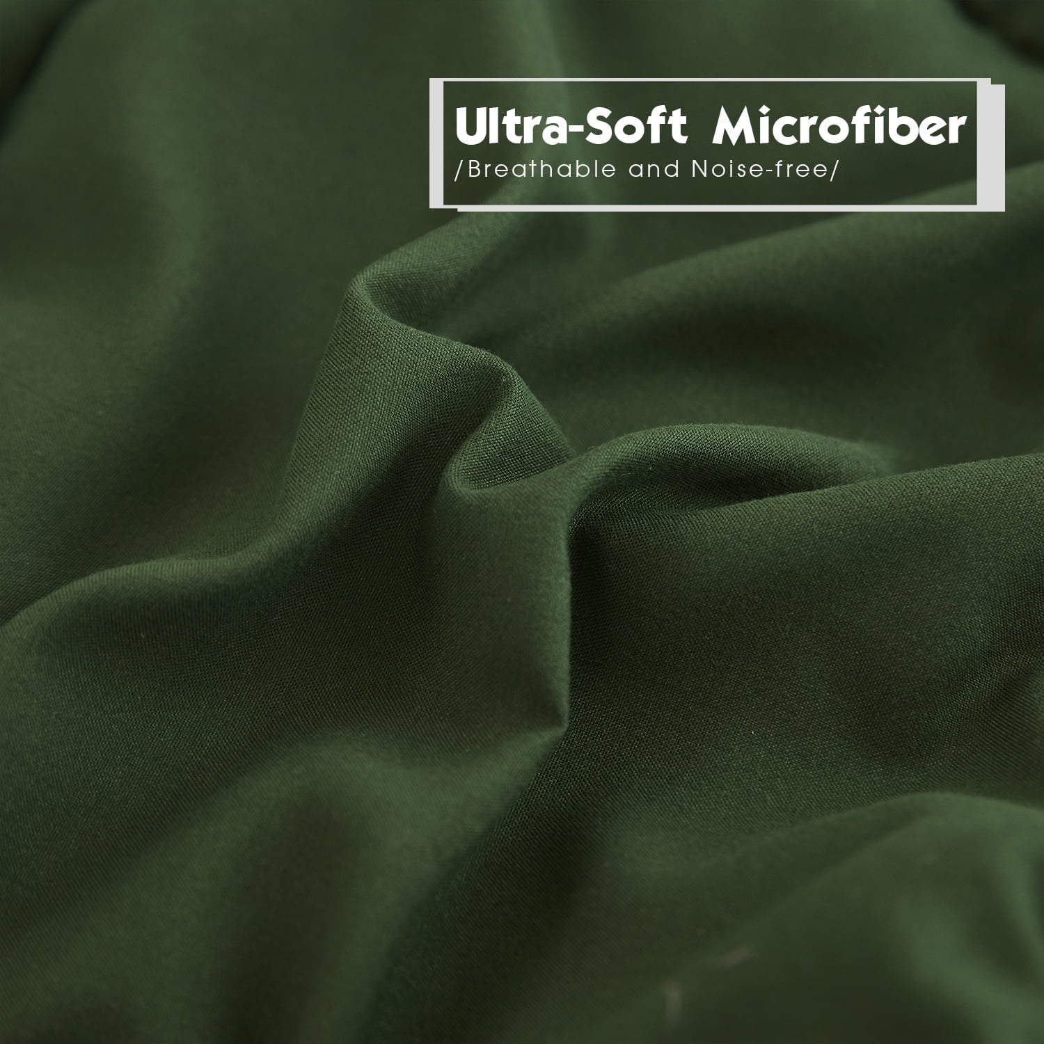 Hypoallergenic Cloud Light Weight Down Alternative Comforter Set, Queen, Green, Reversible - Cloud-Like Soft Lightweight Bed Comforter Detail
