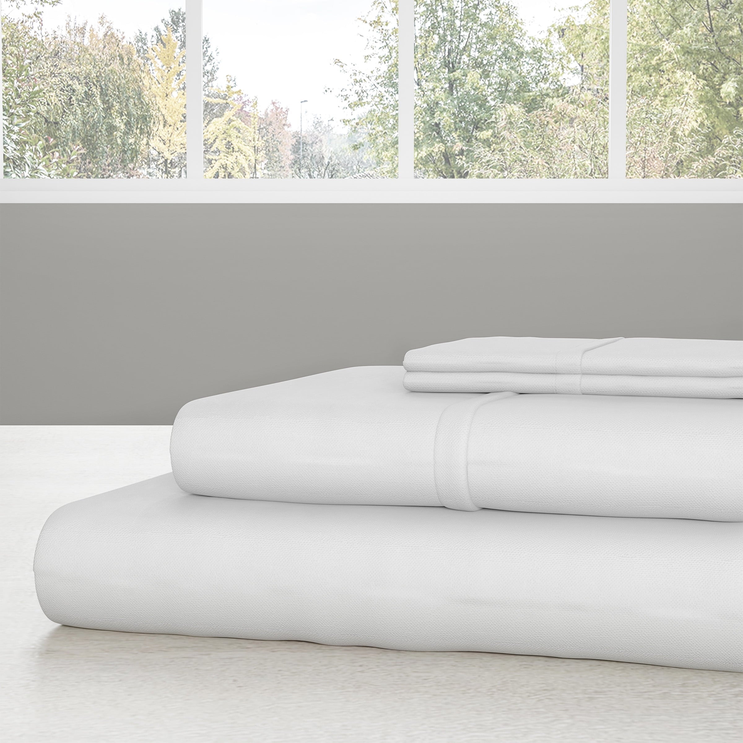 Premium Egyptian Cotton Set- 3 Piece Bed Linens-Fitted & Flat s, Plus A Pillowcase-Wrinkle, Stain & Fade Resistant (Twin, White) - Luxury Bed Sheet Set with Deep Pockets Detail