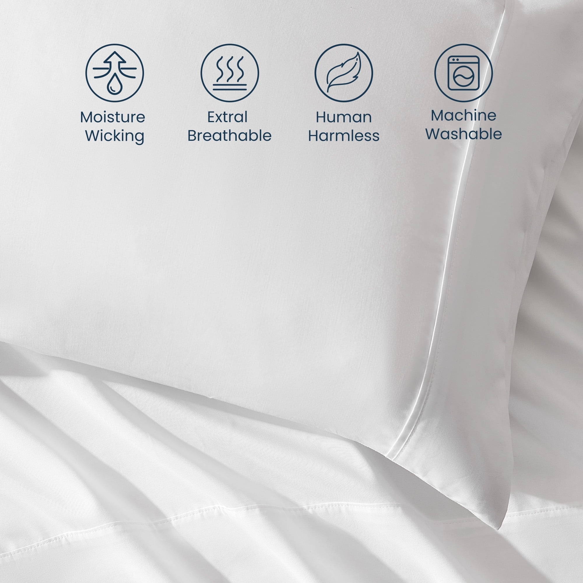 Wrinkle-Resistant Nanotex Super Soft Cooling Twin Bed Sheets Set for Kids 3 Piece - Easy Care Fitted Flat Sheet & Pillowcase Sets - Wri... - Cooling Hotel Quality Bedding Sheets and Pillowcases Detail