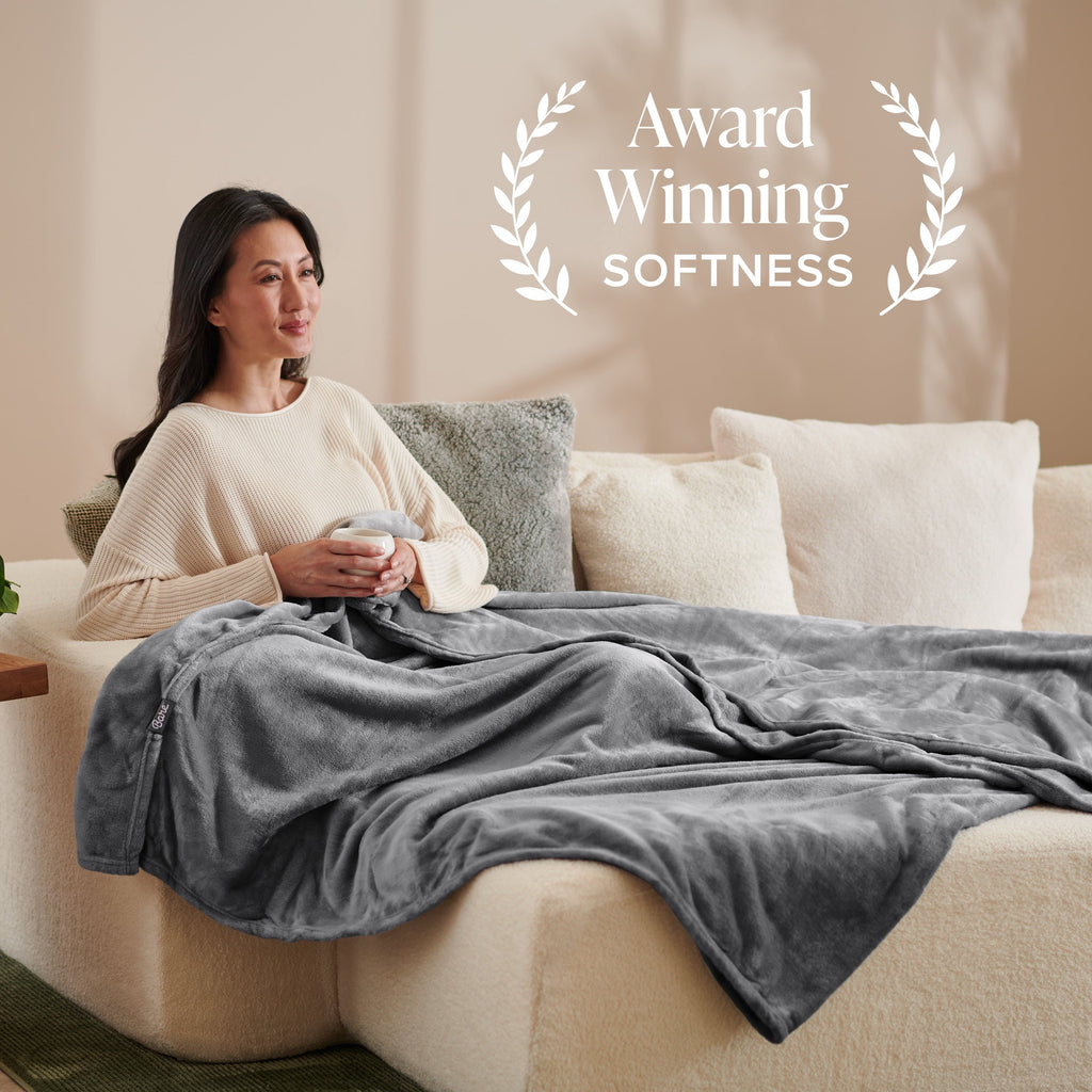 Super Soft Flannel Microplush Fleece Blanket - 300 GSM - Fuzzy Microfleece - Soft & Plush - Full/Queen, Gray - Luxury Knitted Decorative Throw Blanket with Fringes Detail