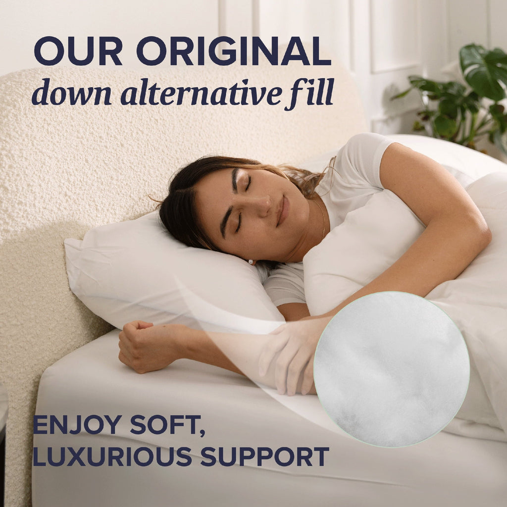 Orthopedic Support Customizable Down Alternative Queen Pillow 1 Pack, Adult - Decorative Throw Pillow Cushion for Sofa & Bed Detail