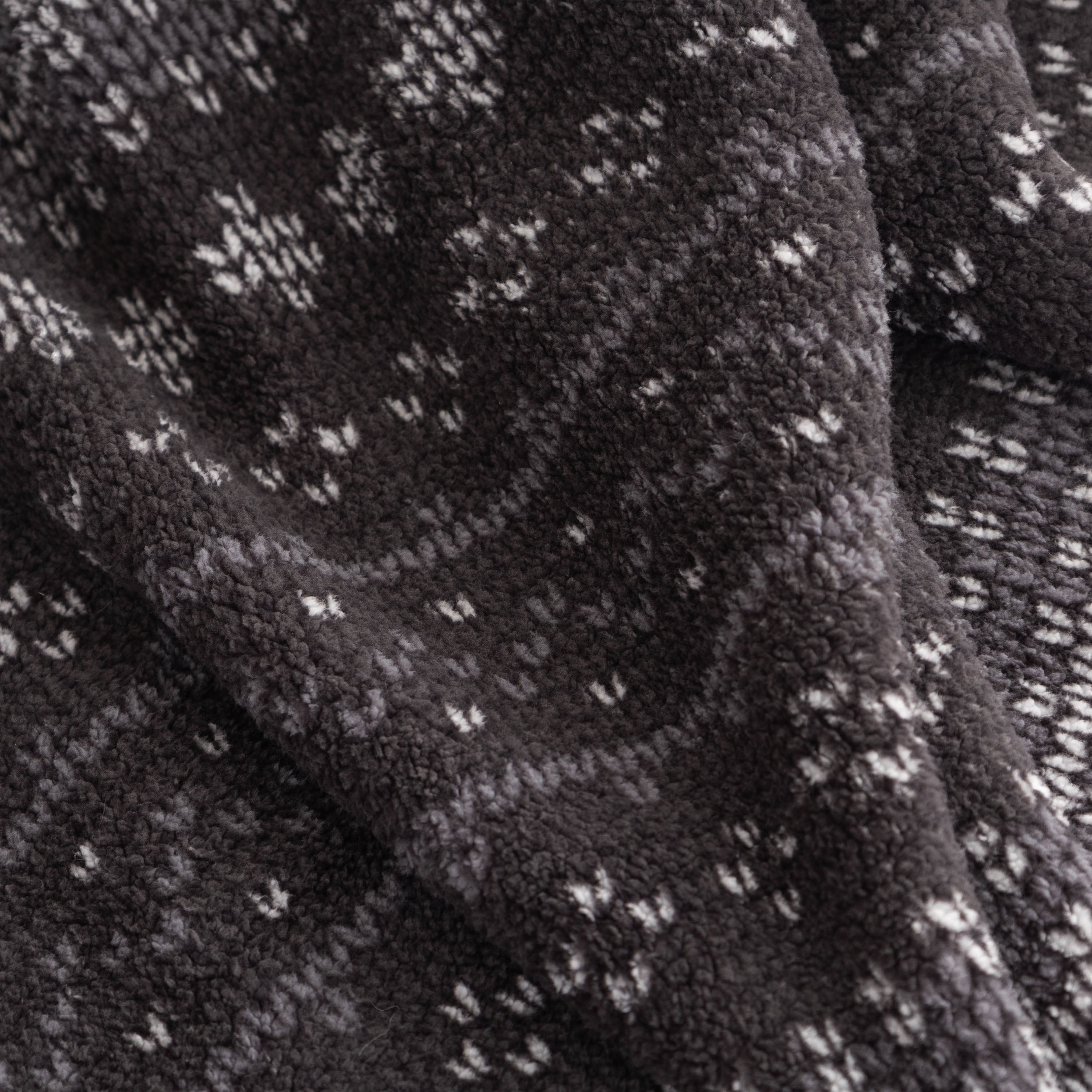 Decorative Knitted Berkshire Life Reversible Printed Hampshire Soft Throw Blanket, Glacier Fair Isle - Luxury Knitted Decorative Throw Blanket with Fringes Detail