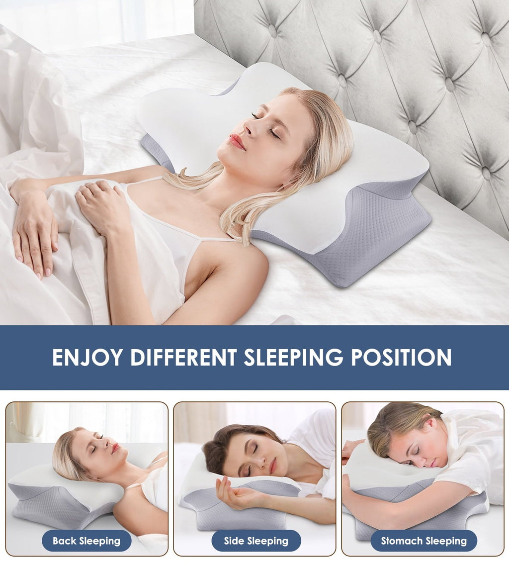 Orthopedic Support Cervical Pillow for Neck Pain Relief, Contour Memory Foam Pillows, Odorless Ergonomic Neck Pillow Adjustable Orthoped... - Decorative Throw Pillow Cushion for Sofa & Bed Detail