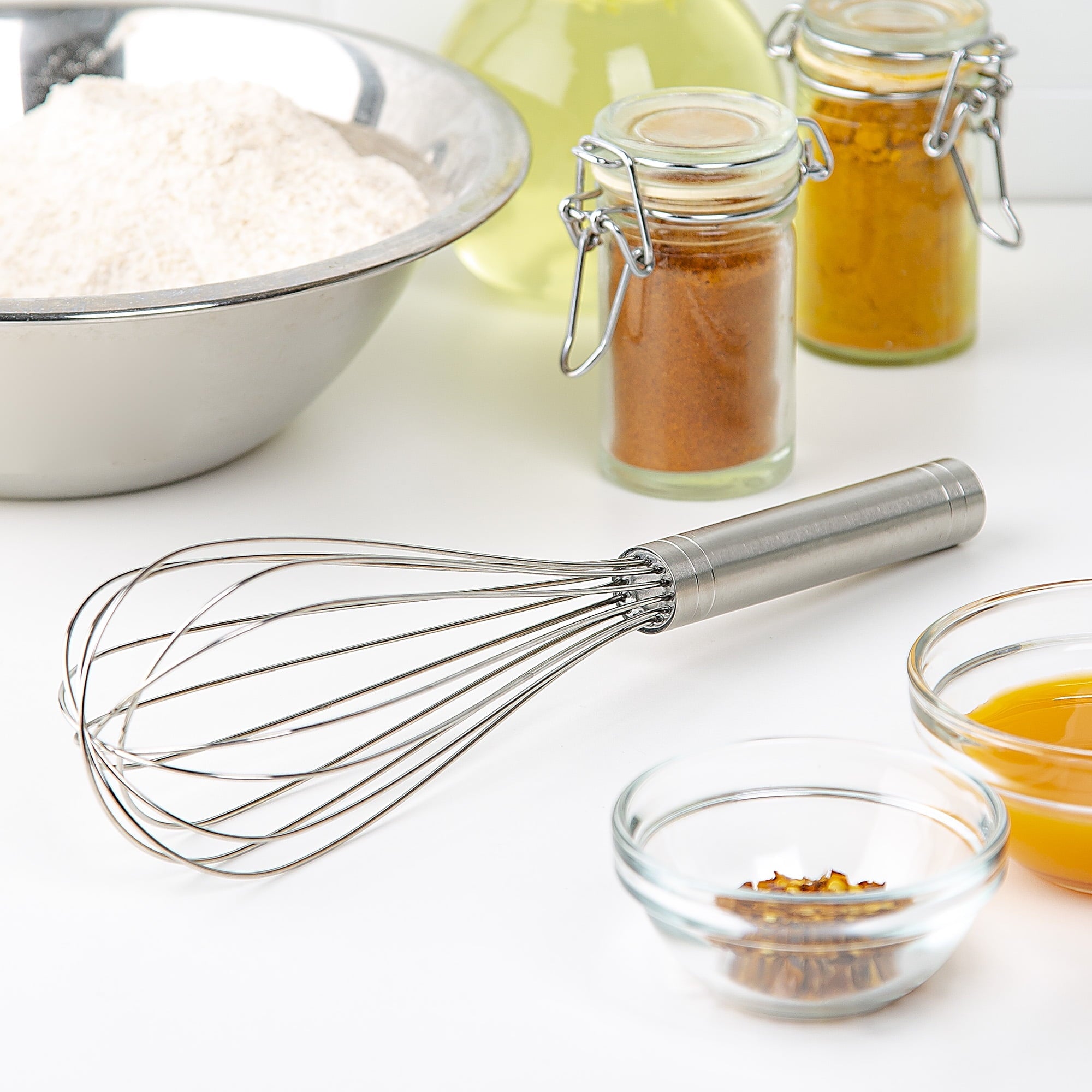 Time-Saving 10" Stainless Steel Balloon Whisk - Kitchen Gadget Tool for Quick Food Prep Detail