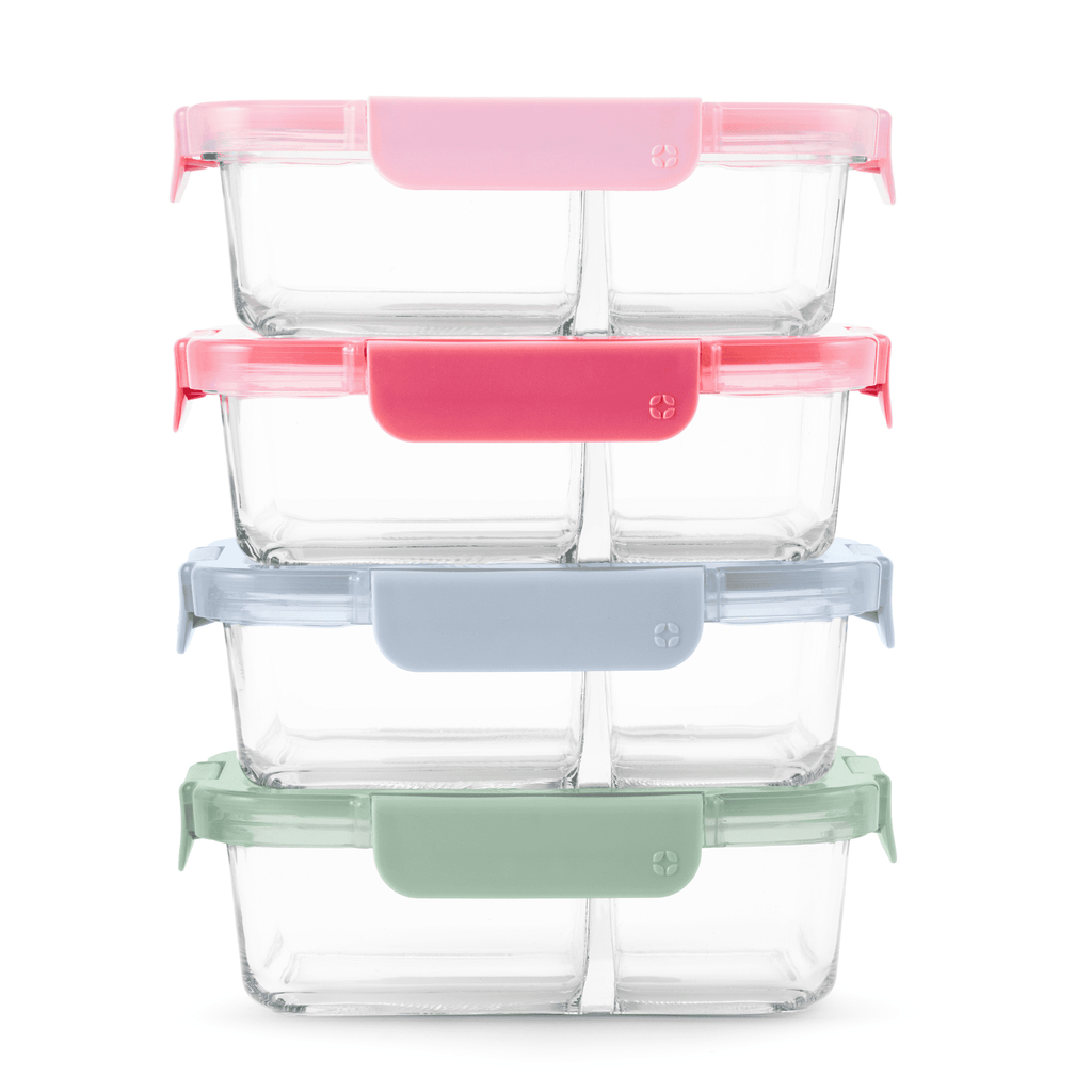 Whimsical Doughnut 8pc 3.4 Cup Divided Glass Meal Prep Set - Squishy Dohnut Sweet Treat Shaped Stress Toy Detail