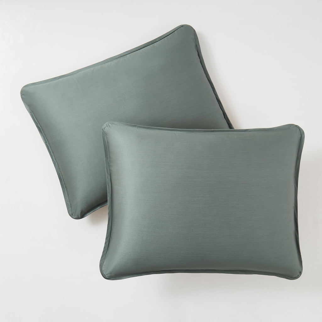 Hypoallergenic Cloud 3-Piece 400 Thread Count Flag Stone Green Cotton Lyocell Blend Comforter Set, Adult King - All-Season Down Alternative Comforter Insert Detail