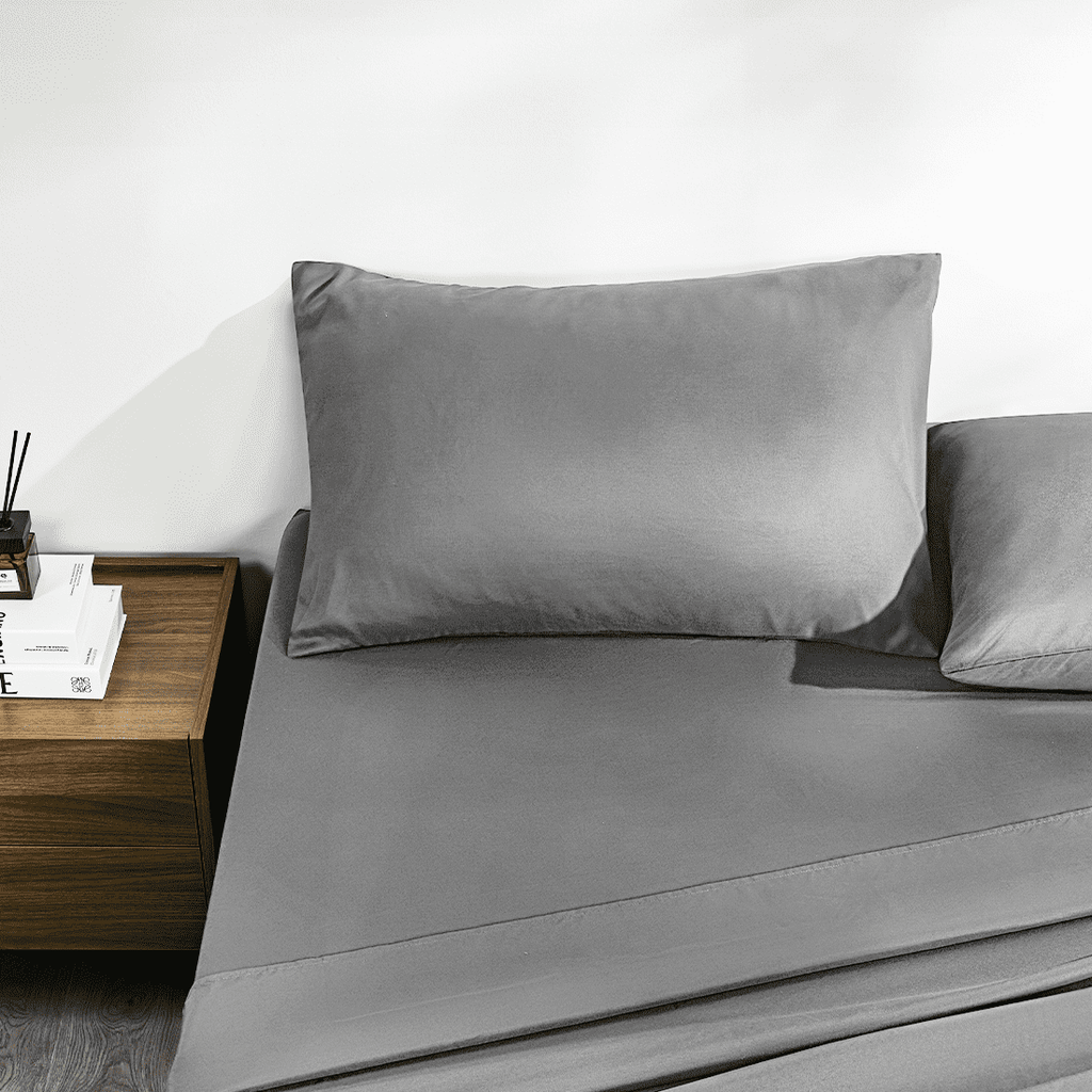 Cooling Sateen Full Size Bed Sheets, 4 Piece Sheets 14” Deep Pocket Sheet & Pillowcase Sets Soft Microfiber Luxury Bedding Fitted Sh... - Cooling Hotel Quality Bedding Sheets and Pillowcases Detail