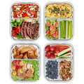 Fun Food Fidget 8 Pcs Glass Food Storage Containers with Lids, 2 & 3 Compartment Glass Airtight Meal Prep Containers (4 Containers & ... - Playful Star & Heart Shaped Geometric NeeDoh - Default Title