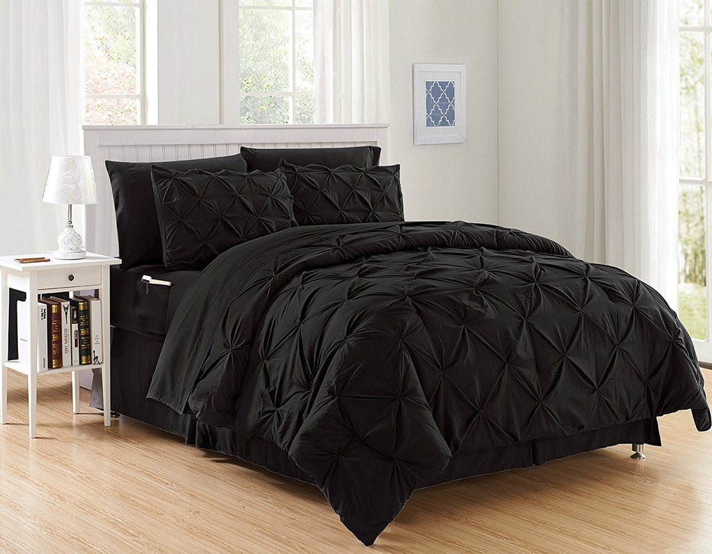 Heavyweight Warmth 8 Pieces Prestige Soft and Comfortable Collection Comforter Set, Full/Queen, Black - All-Season Down Alternative Comforter Insert - Default Title