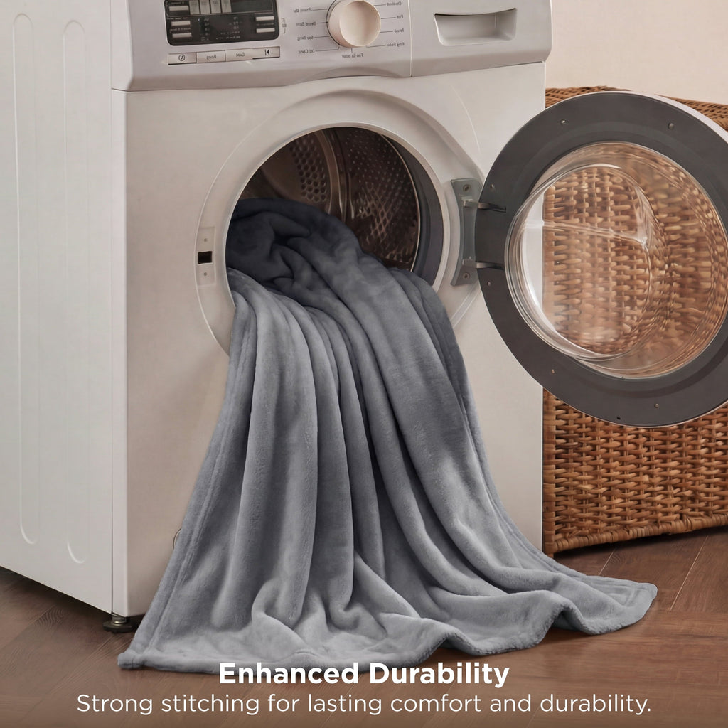 Decorative Knitted Fleece Throw Blanket for Couch Grey, Lightweight Plush Fuzzy Cozy Soft Blankets and Throws for Sofa, 50x60 inches - Lightweight Plush Warm Blanket for All Seasons Detail