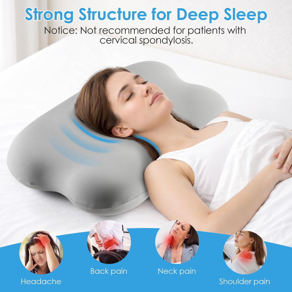Fluffy Shredded Cervical Pillow Orthopedic Cervical Pillow for Neck Pain Relief, Memory Foam Bed Pillow with Pillowcase, Contour Bed ... - Hotel Quality Plush Sleeping Pillows Detail