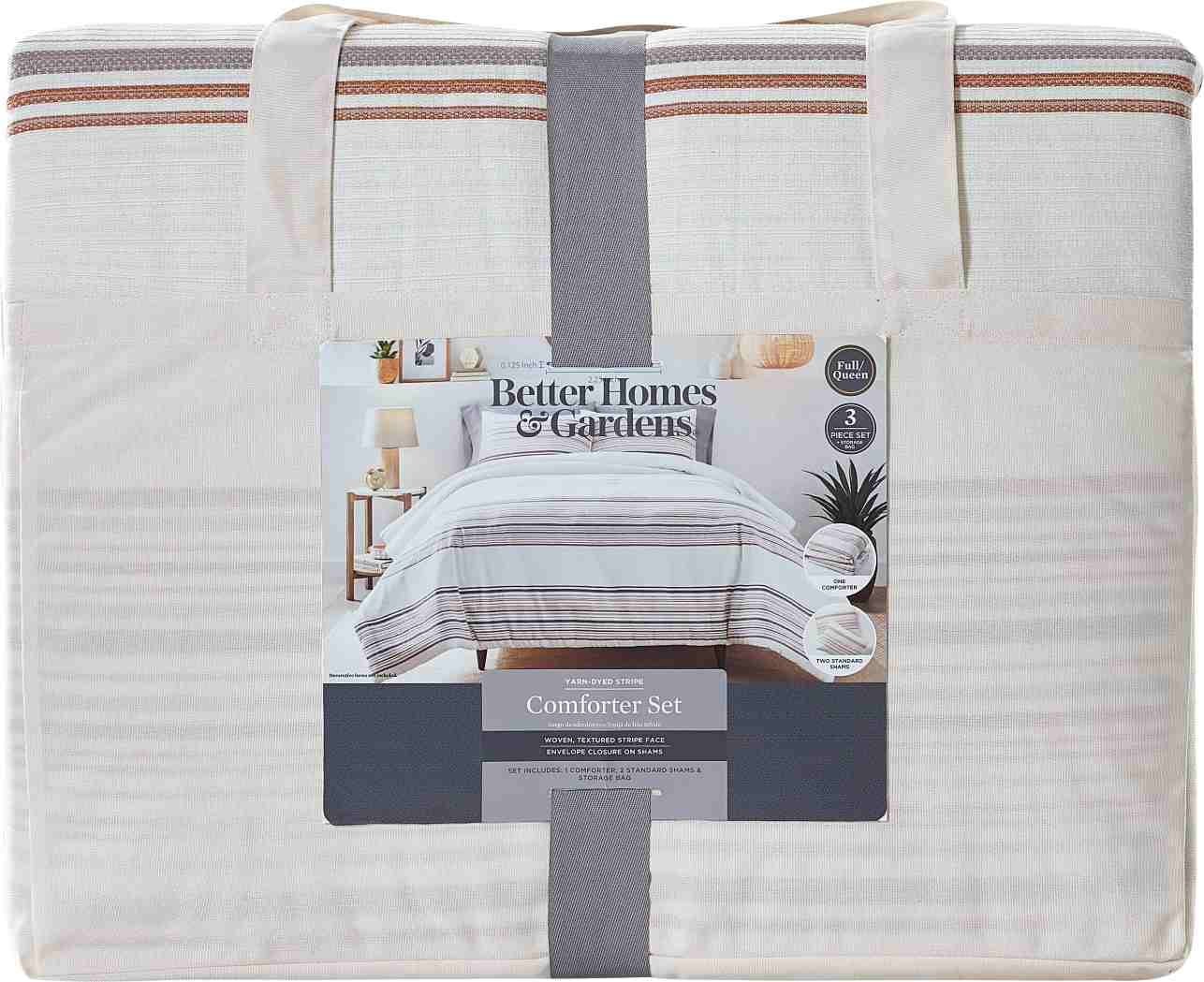 Luxurious Quilted 3-Piece Red Yarn Dye Stripe Comforter Set, Full/Queen - Cloud-Like Soft Lightweight Bed Comforter Detail