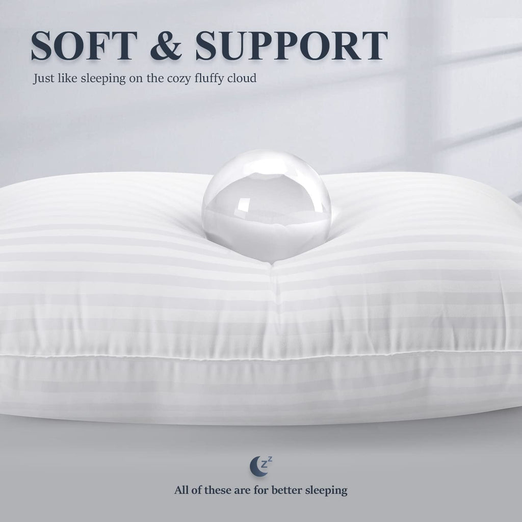 Orthopedic Support Bed Pillows 2-Pack Queen Size Luxury Hotel Pillow for Side and Back Sleeper Pillows for Bed with Cooling Cover - Hotel Quality Plush Sleeping Pillows Detail