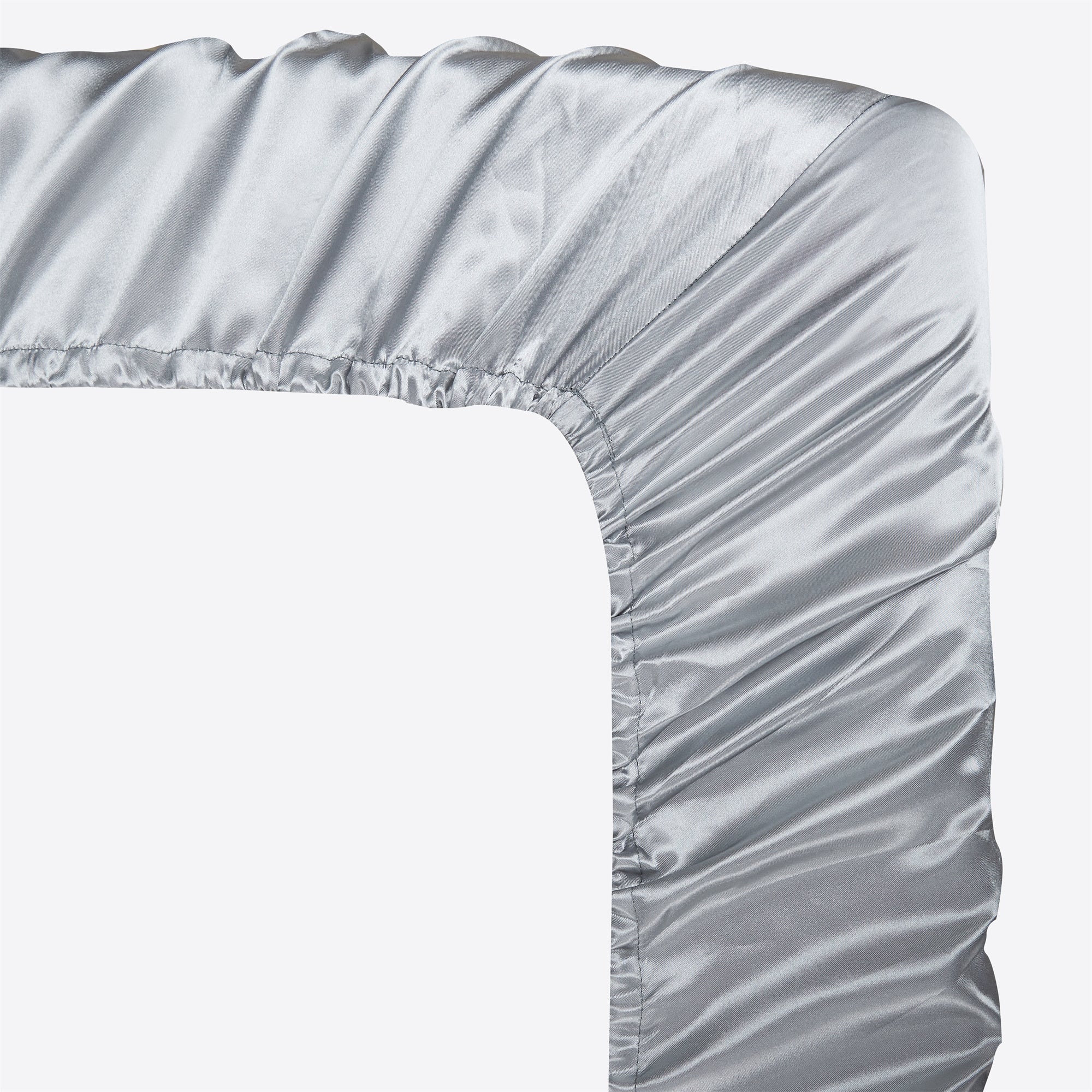 Breathable Luxury Satin Fitted Sheet King Size 14 Inch Deep Pocket Bed Sheet Silk Sheet Ultra Soft Machine Washable, Light Gray - Premium Ultra-Soft Pillowcase Pair for Sleeping Detail