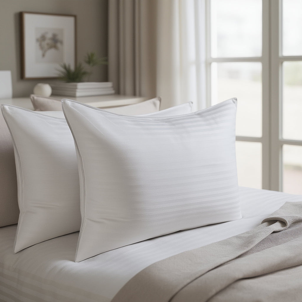 Fluffy Shredded Down Alternative Pillow, Stanard/Queen Pillows for Bed, Soft Supportive Hotel Quality Pillows - Orthopedic Shredded Foam Bed Pillow Set Detail