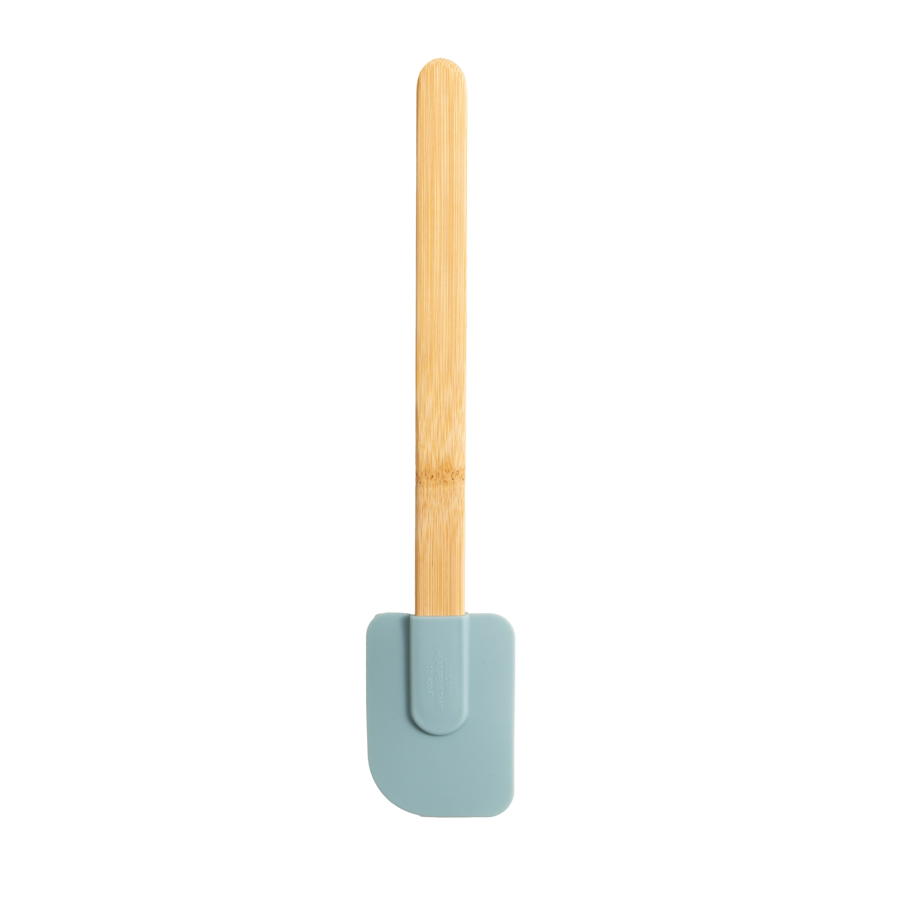 Professional Grade Silicone Spatulas Set 4 with Bamboo Handles, Blue - Multi-Purpose Hand Tool for Daily Meal Prep Detail