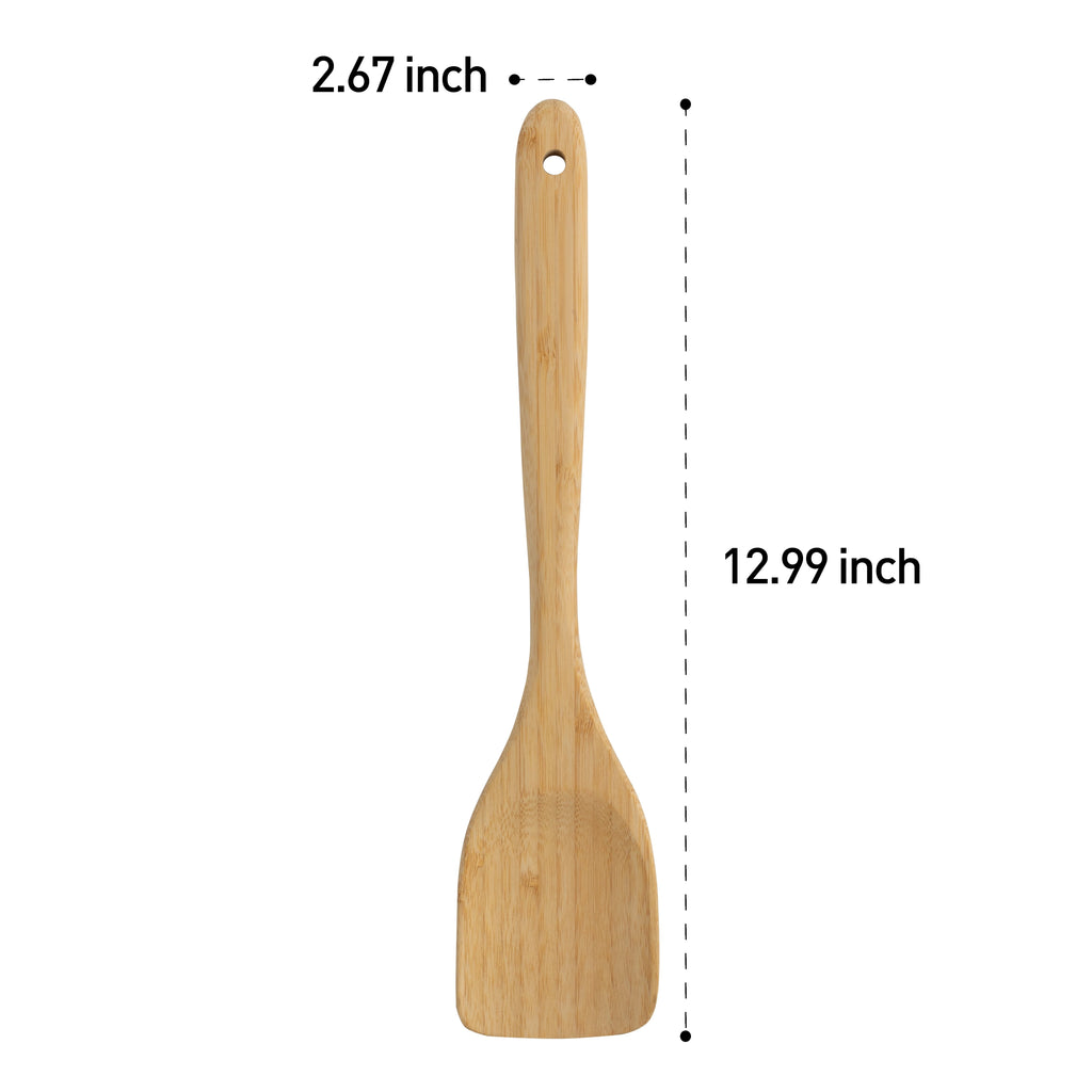 Durable Steel Bamboo Turner, Crafted , Cooking and Kitchen, 12.99 x 2.67 x 0.59 inch. - Multi-Purpose Hand Tool for Daily Meal Prep Detail