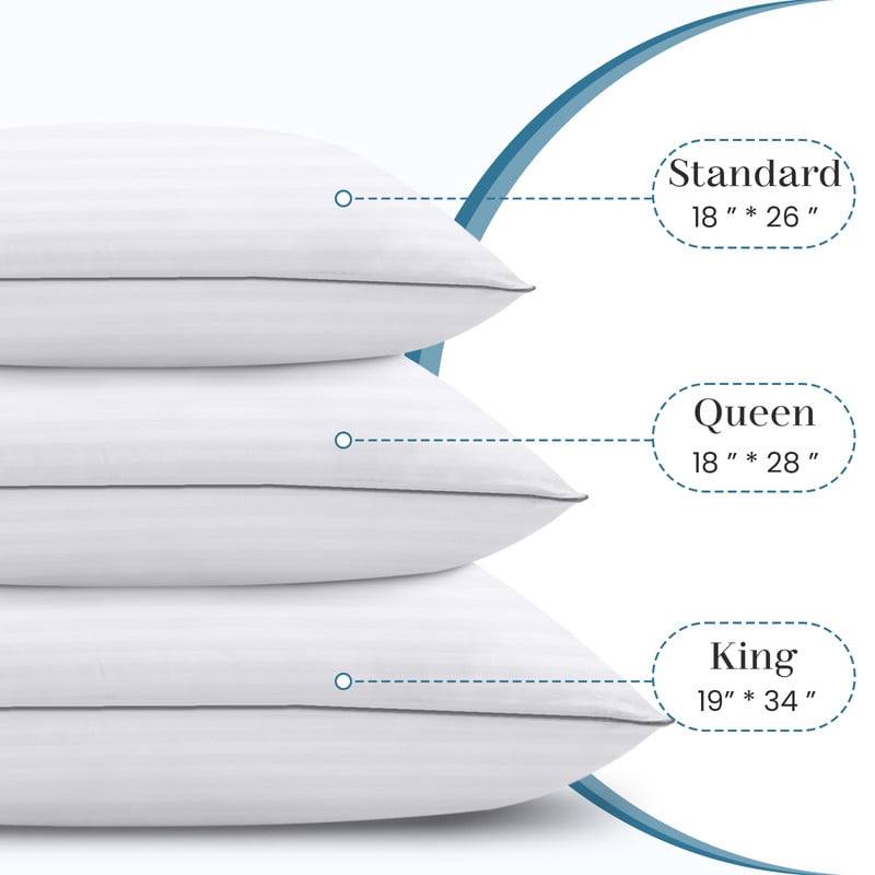 Decorative Plump Pillows Queen Size Set of 2, Bed Pillows for Side, Back and Stomach Sleepers, Super Soft Down Alternative Filling, Lu... - Orthopedic Shredded Foam Bed Pillow Set Detail