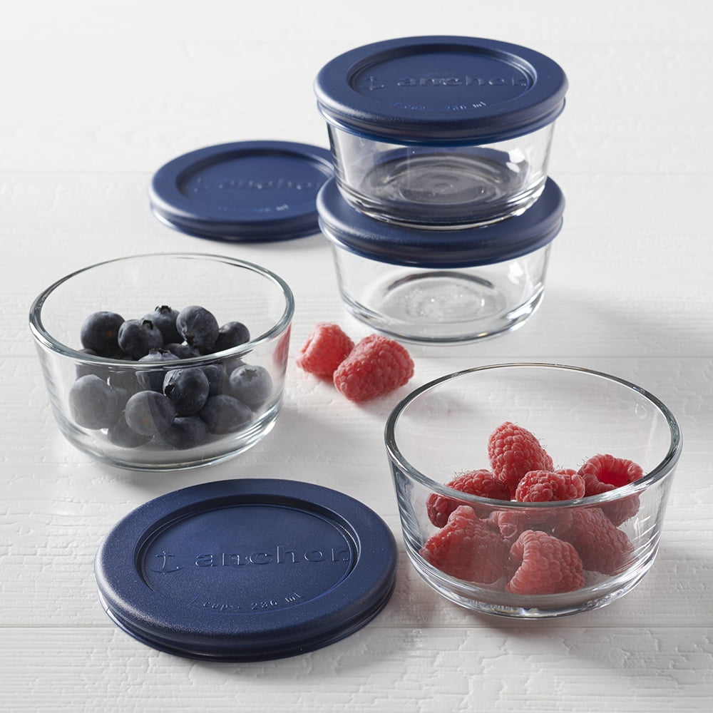 Deliciously Squishy Glass Food Storage Containers with Lids, 1 Cup Round, Set of 4 - Fun Food Fidget Cookie Squishable Toy Detail