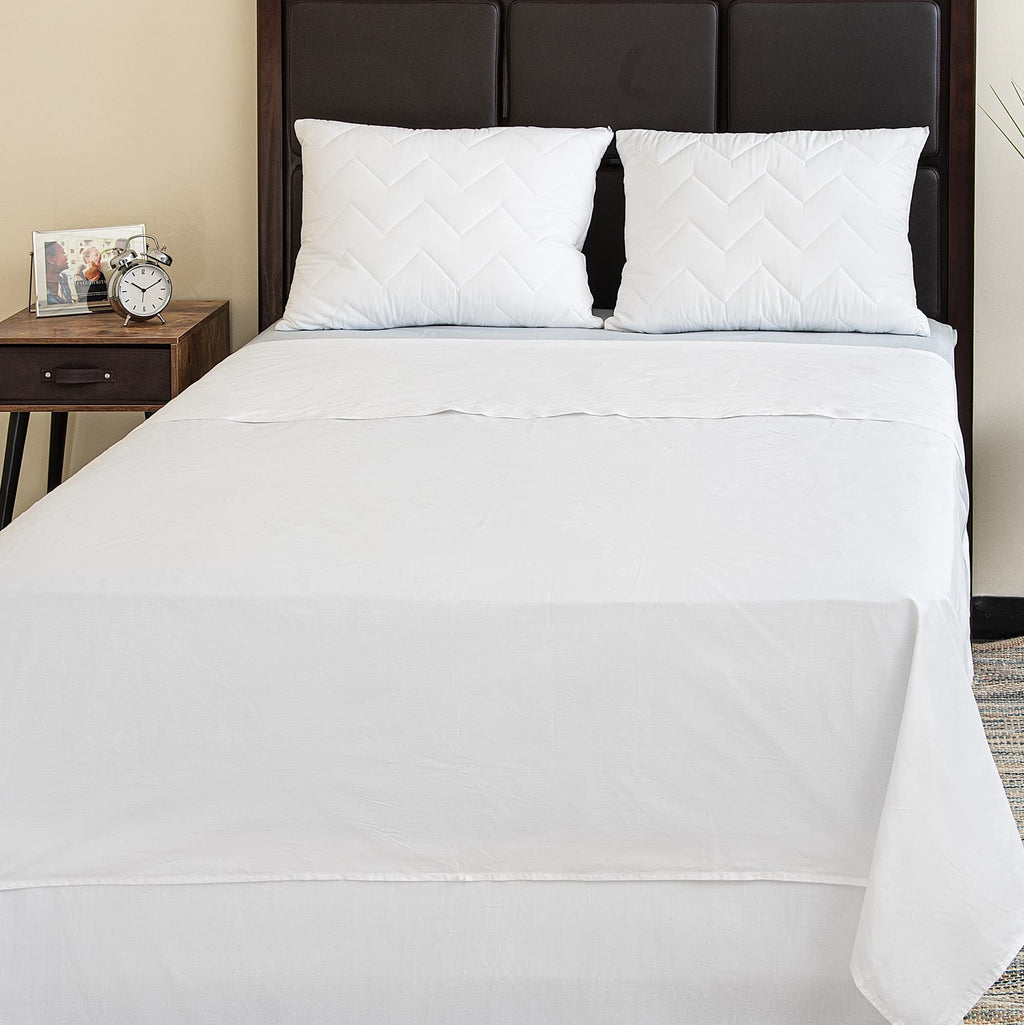 Wrinkle-Resistant Oversized King Size Flat Sheet for Bed - 100% Cotton - Durable and Comfortable with 200 Thread Count - Soft, Breathea... - Premium Ultra-Soft Pillowcase Pair for Sleeping Detail