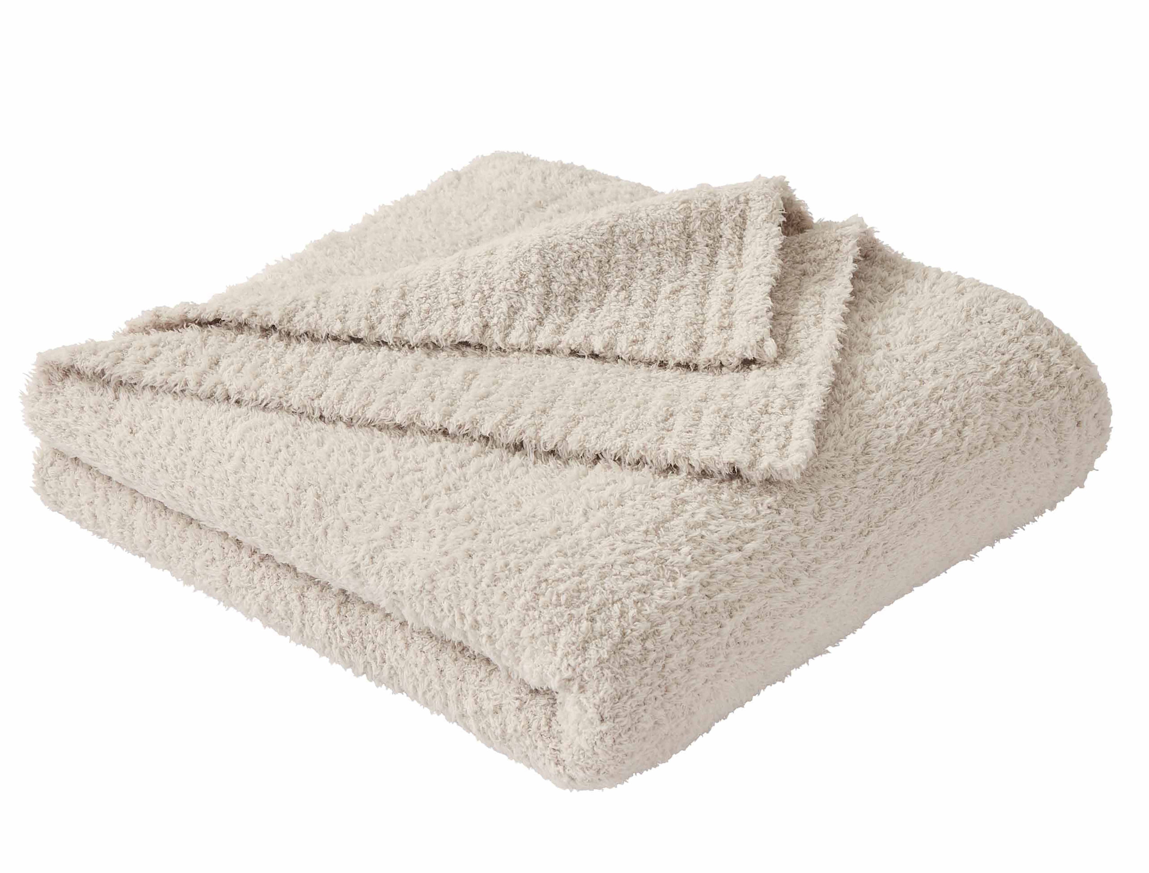 Lightweight Warm Beige Cozy Knit Throw, 50" x 72" - Cozy Fleece Throw Blanket for Couch & Bed Detail