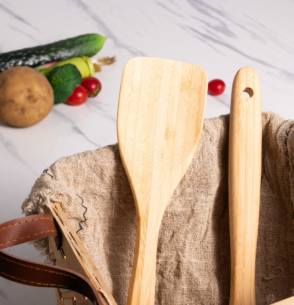 Durable Steel Bamboo Turner, Crafted , Cooking and Kitchen, 12.99 x 2.67 x 0.59 inch. - Multi-Purpose Hand Tool for Daily Meal Prep Detail