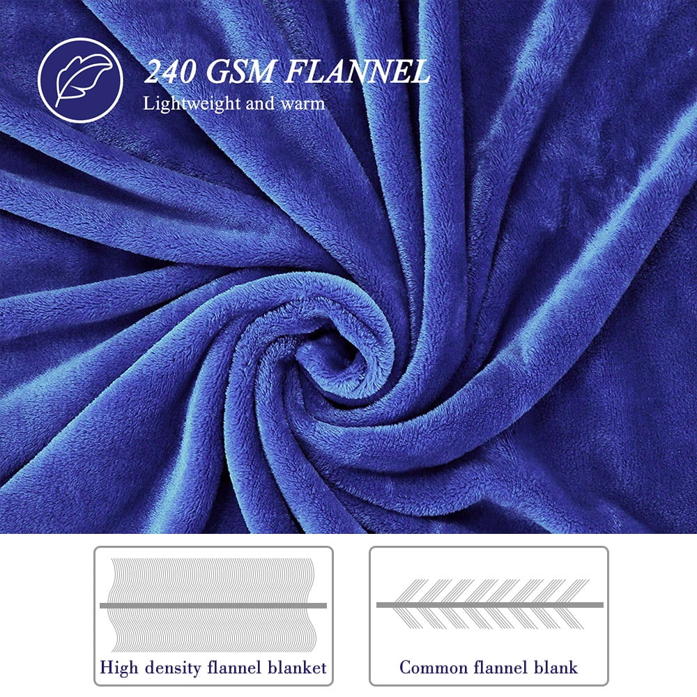 Lightweight Warm Large Navy Fleece Throw Blankets, Throw Size Soft Fuzzy Blanket for Women Men and s, All Season Lightweight Microfibe... - Luxury Knitted Decorative Throw Blanket with Fringes Detail
