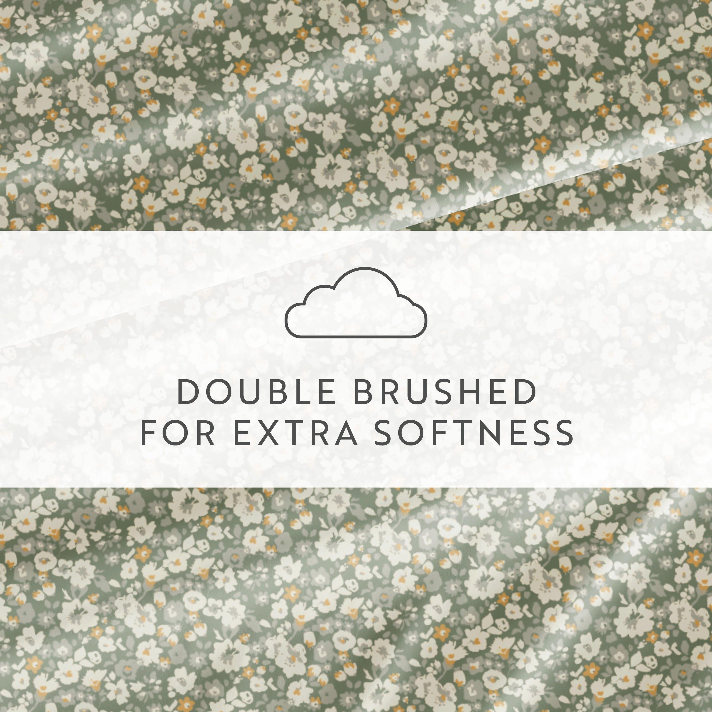 Wrinkle-Resistant 4 Piece Pattern Microfiber Bed Sheets Set, Floral Dream Eucalyptus, Twin - Cooling Hotel Quality Bedding Sheets and Pillowcases Detail