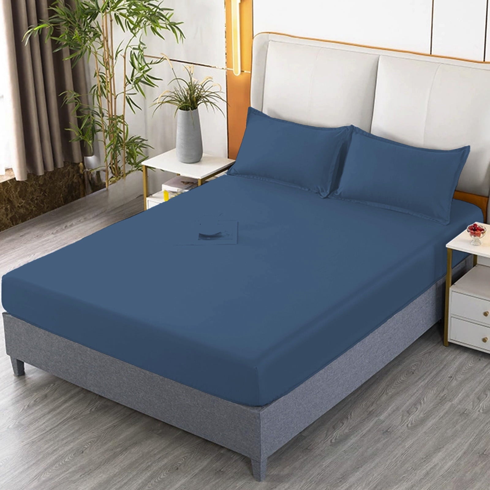 Ultra-Soft Egyptian Cotton Fitted Sheet Queen Size - 400 Thread Count Queen Size Fitted Sheet Only, Extra Soft, Cooling, 15" Dee... - Cooling Hotel Quality Bedding Sheets and Pillowcases Detail
