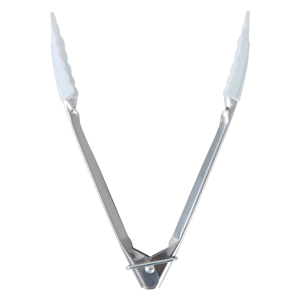 Durable Steel Stainless Steel and Silicone Mini Food Tongs Grey - High-Precision Culinary Tool for Baking & Cooking Detail