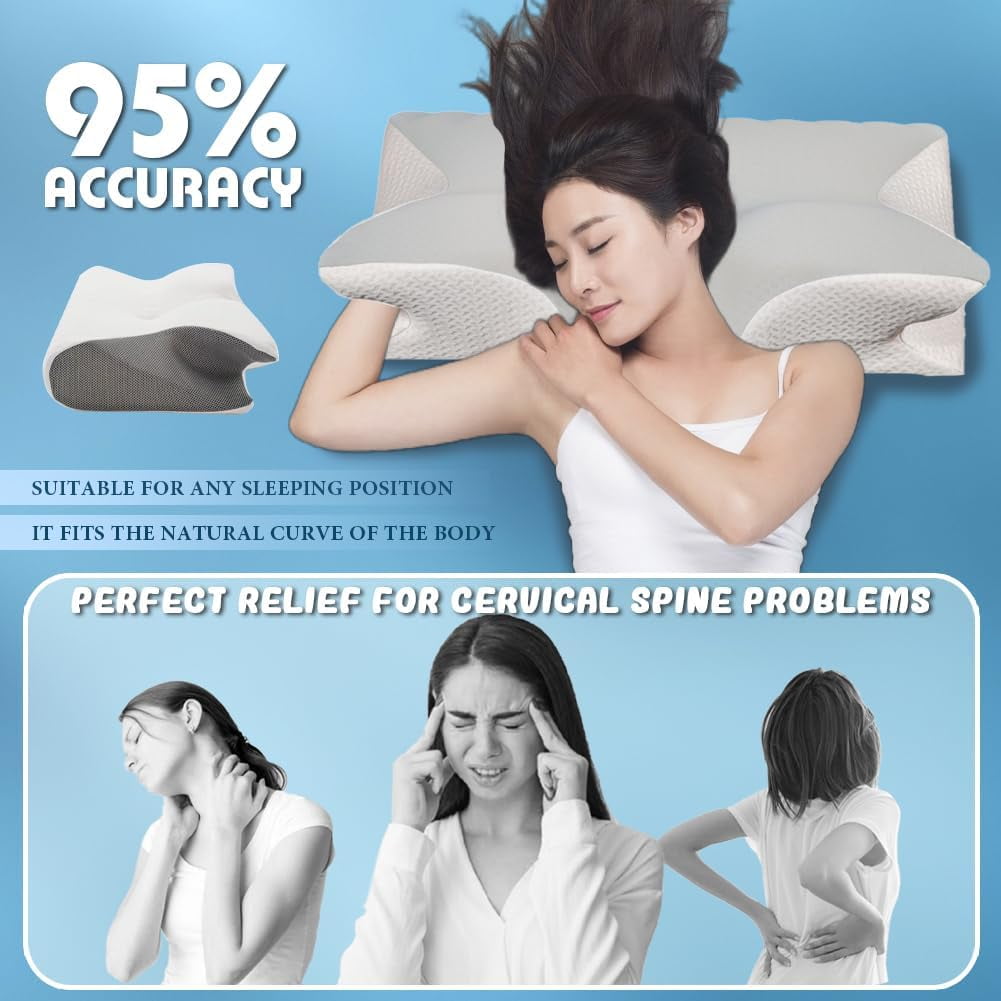 Orthopedic Support Airway Pro Sleep Apnea Pillow, Airway Pro Cervical Pillow - All-Night Neck Support, Ergonomic Pillows for All Sleepin... - Orthopedic Shredded Foam Bed Pillow Set Detail