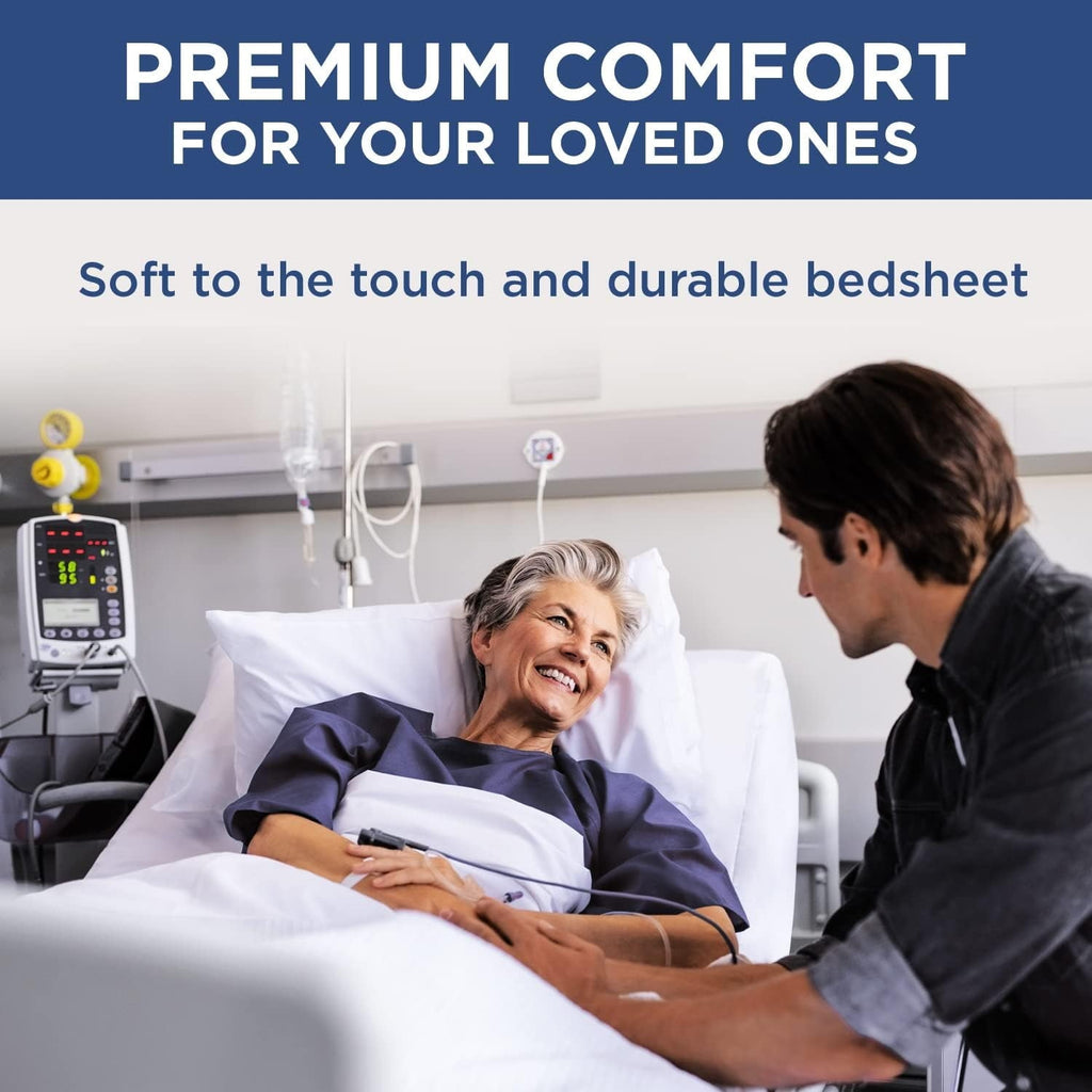 Breathable Luxury 2 Pack Fitted Hospital Bed Sheets with Elastic All Around for a Perfect Fit - Cotton Rich Soft Knitted Jersey Sheet, ... - Premium Ultra-Soft Pillowcase Pair for Sleeping Detail