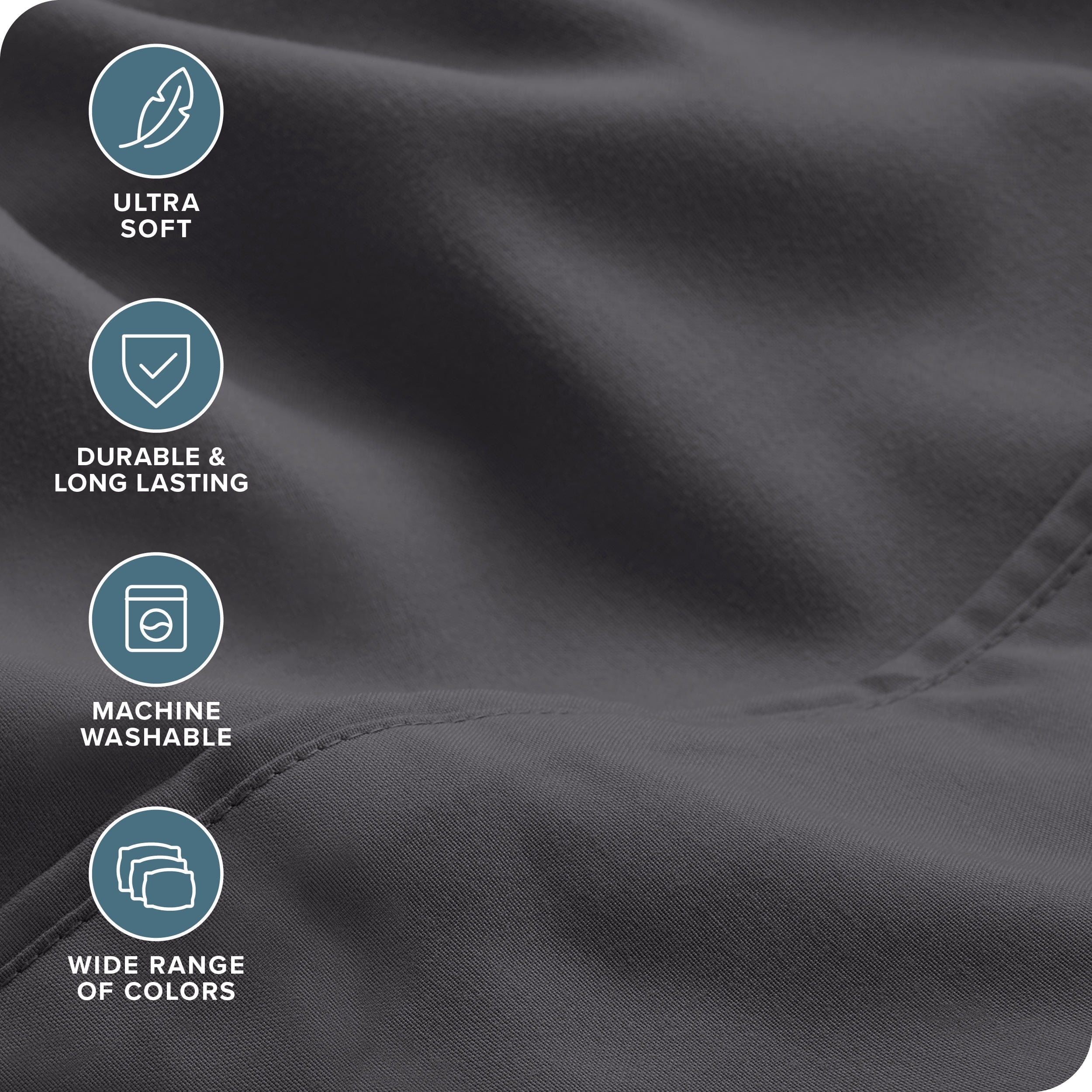 Premium Egyptian Cotton Luxury Bed Sheet Set- 6 Piece - Queen, Gray - Cooling Hotel Quality Bedding Sheets and Pillowcases Detail