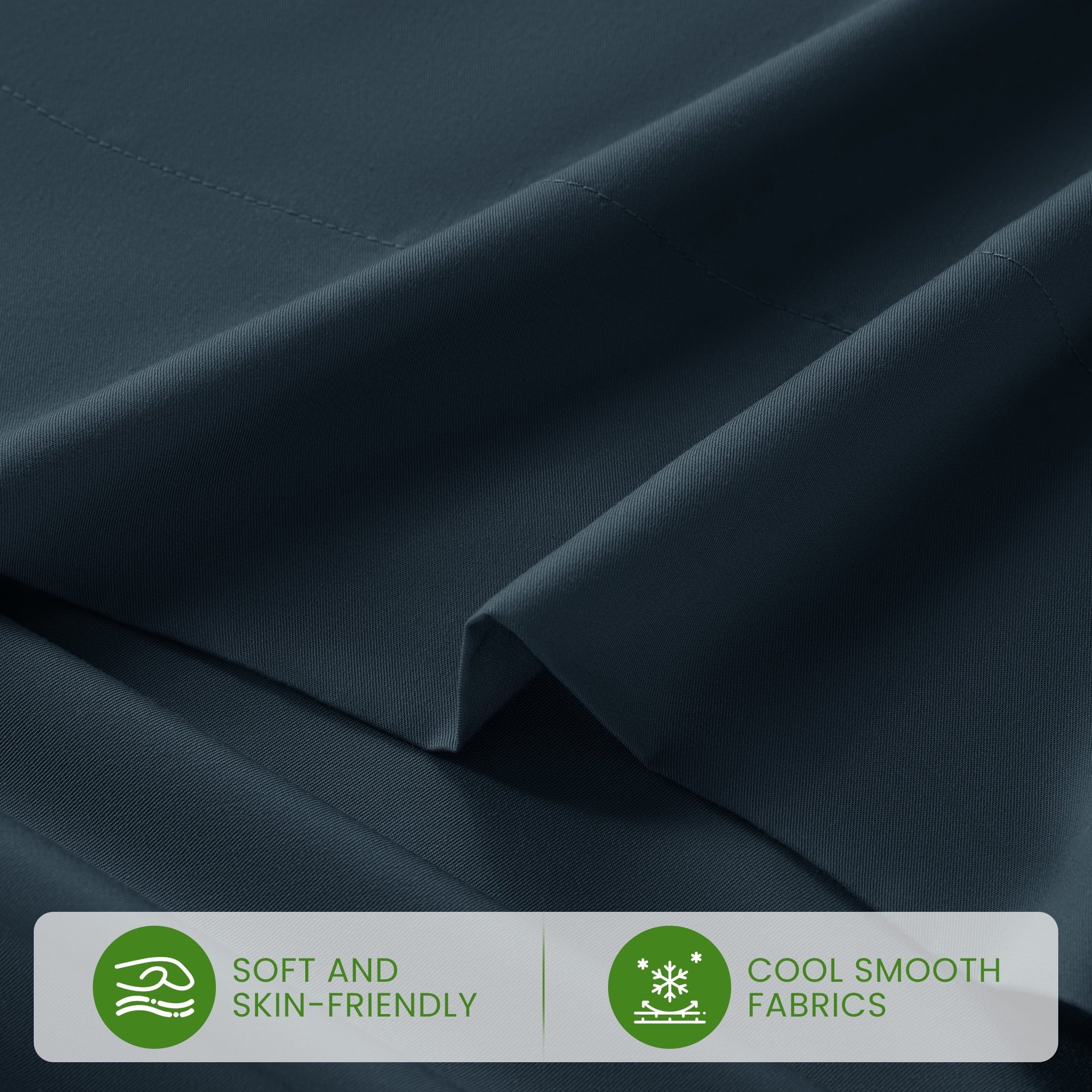 Ultra-Soft 100% Organic Luxurious Bamboo Sheets, Queen Sheet Set 4-Piece with 16" Deep Pocket, Silky Smooth Luxury Bed Sheets, N... - Premium Ultra-Soft Pillowcase Pair for Sleeping Detail