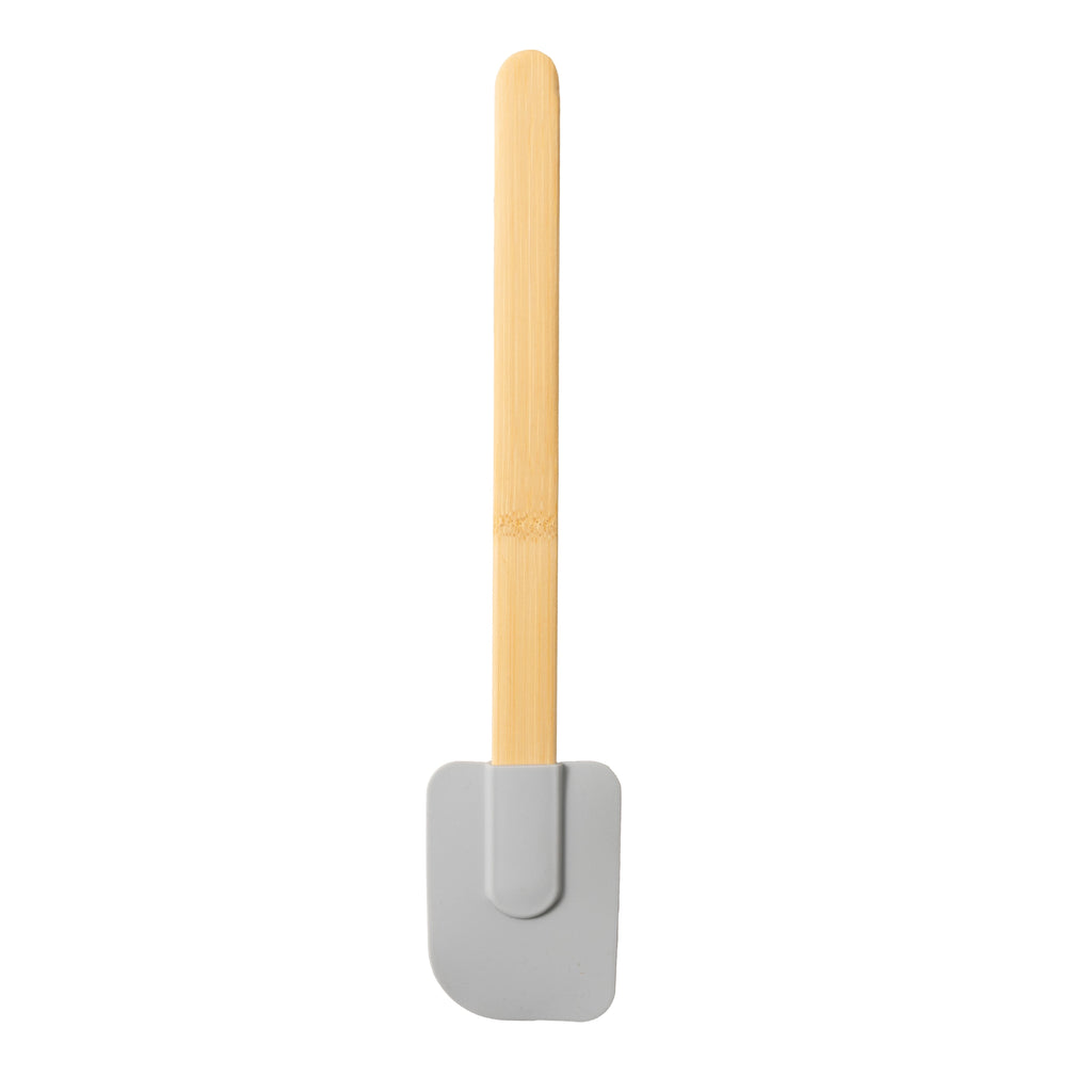 Ergonomic Cooking Silicone Spatulas Set 4 with Bamboo Handles, Blue - Ergonomic Kitchen Tongs and Cooking Spoon Utensil Detail