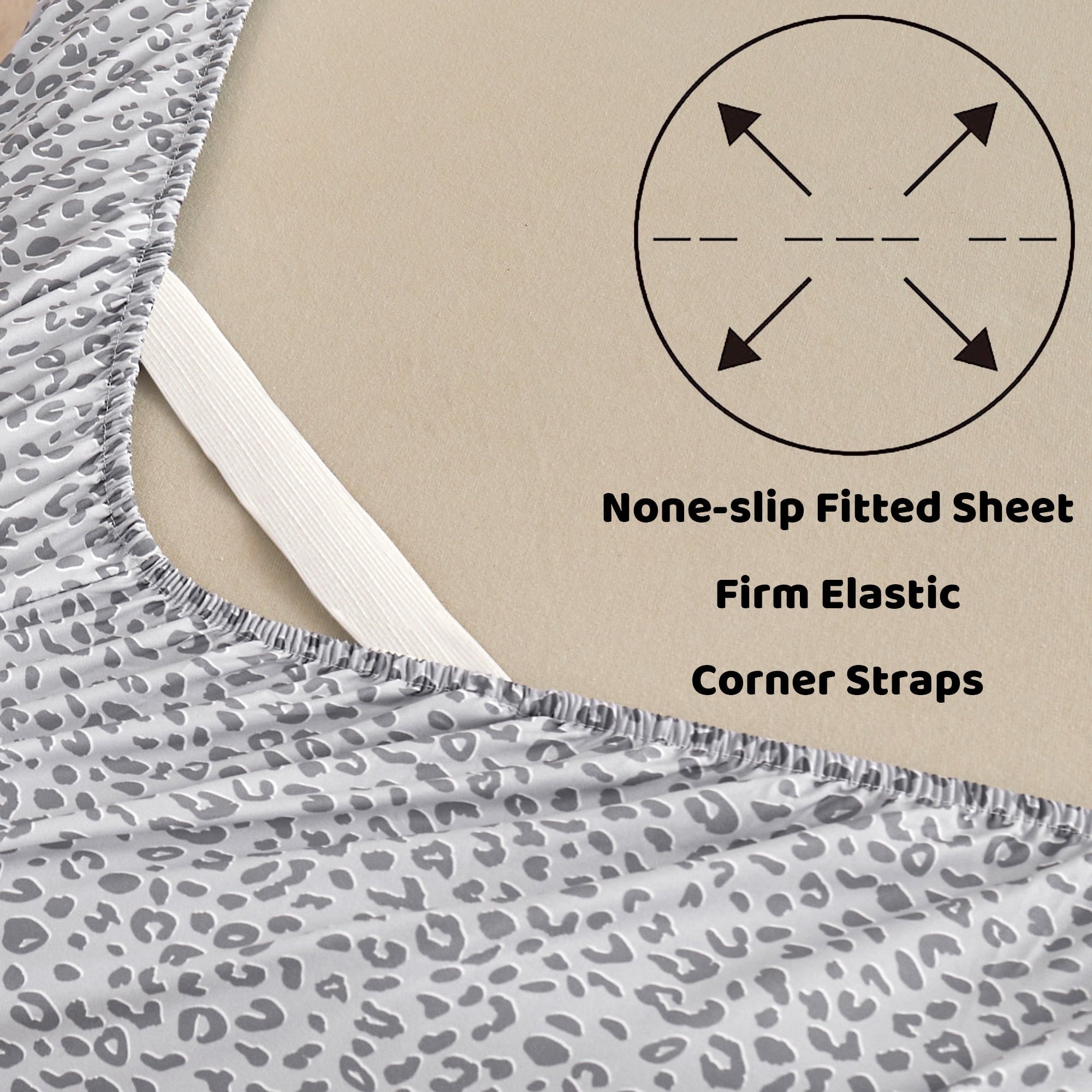 Wrinkle-Resistant Floral King Sheets, Soft Breathable Microfiber Printed Bed Sheet Set, Deep Pocket Non-Slip Fitted Sheet Included - Cooling Hotel Quality Bedding Sheets and Pillowcases Detail