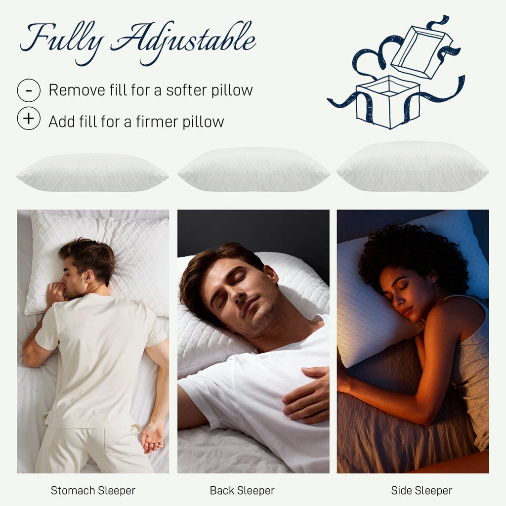 Hotel Collection Bed Pillows Cross Cut Memory Foam For Sleeping,Queen Size Bedding Pillow(White), Original Pillow for Sleeping，Adjusta... - Ergonomic Memory Foam Pillow for Neck Pain Support Detail