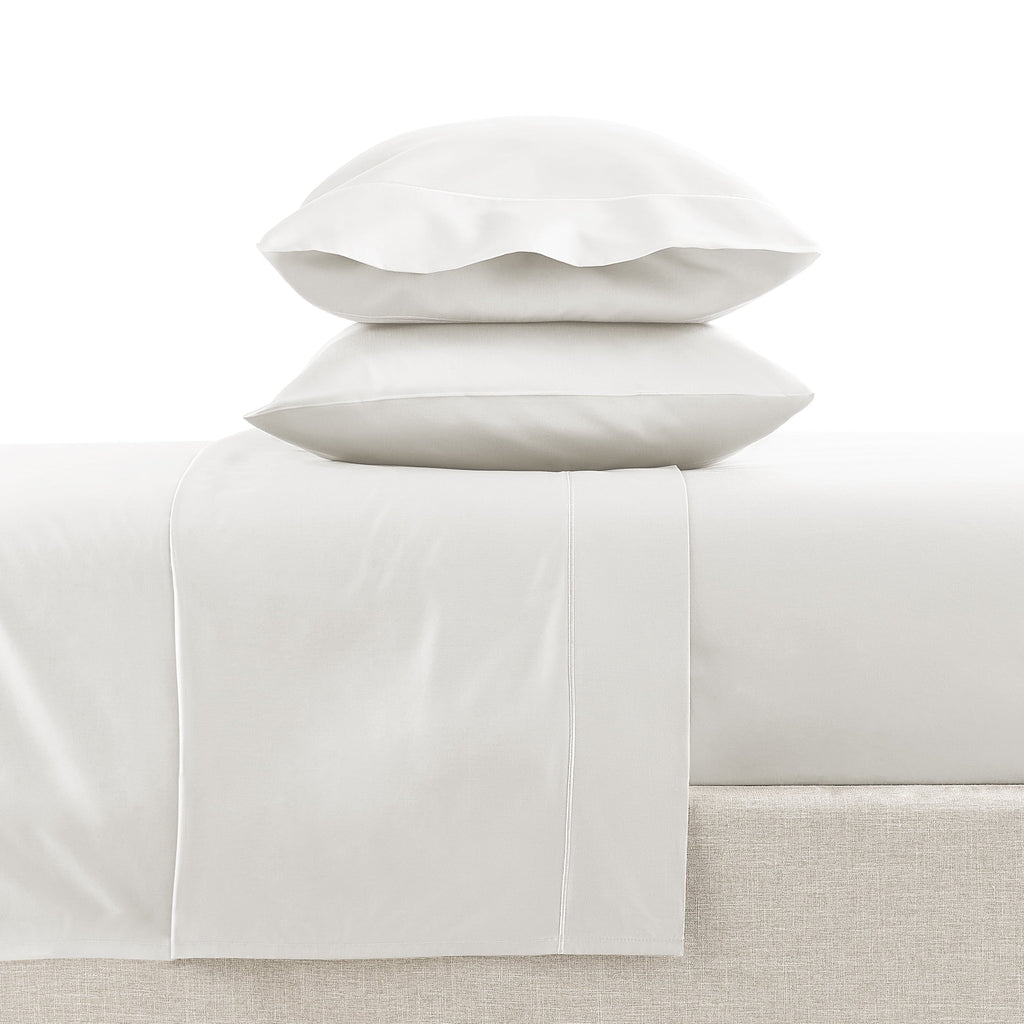Premium Egyptian Cotton 4-Piece 600 Thread Count White Egyptian Cotton Adult Bed Sheet Set, King - Deep Pocket - Luxury Bed Sheet Set with Deep Pockets Detail