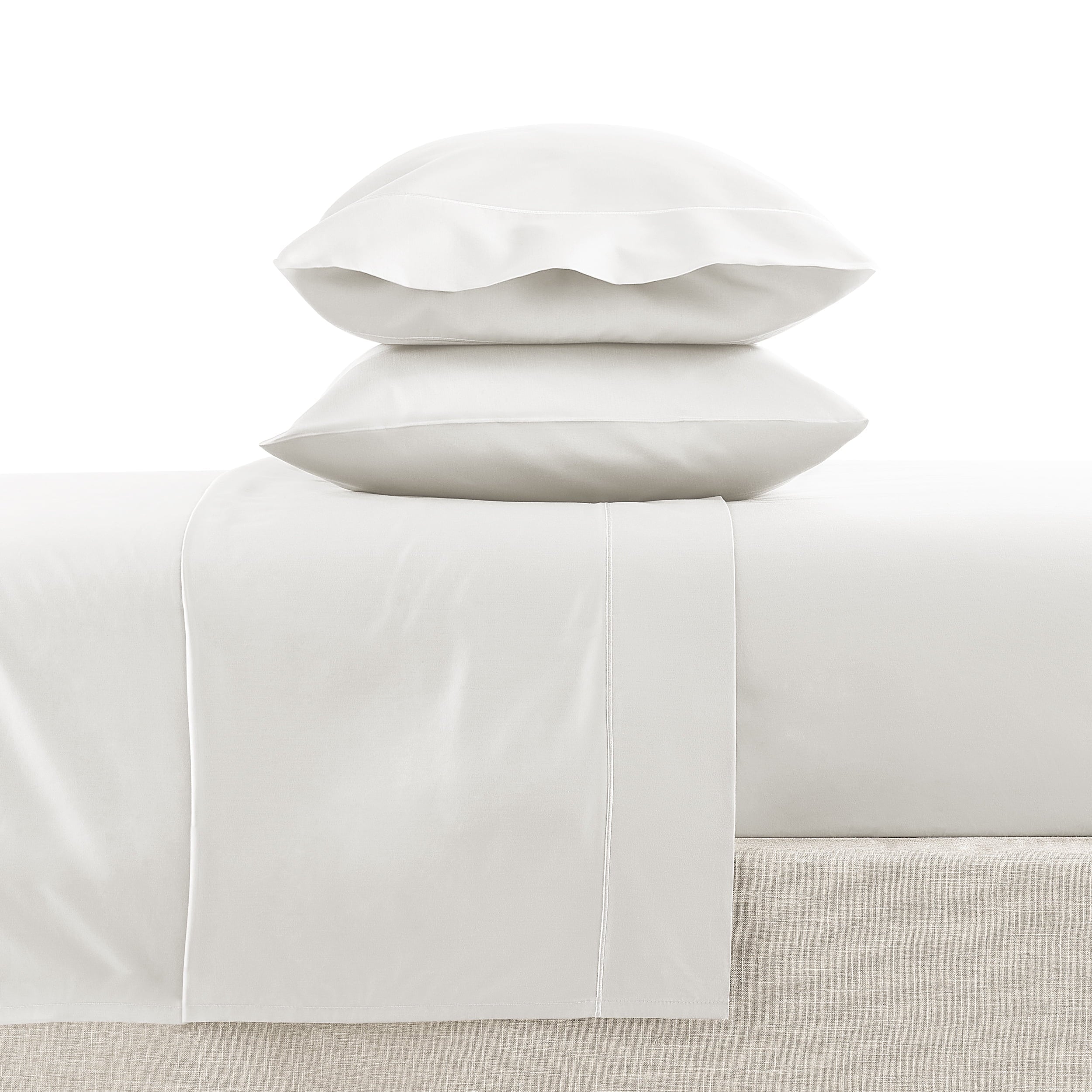Premium Egyptian Cotton 4-Piece 600 Thread Count White Egyptian Cotton Adult Bed Sheet Set, King - Deep Pocket - Luxury Bed Sheet Set with Deep Pockets Detail