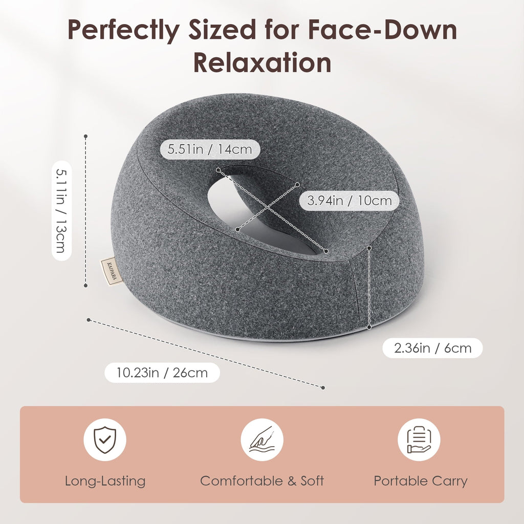 Ergonomic Memory Foam Face Down Pillow Massage Headrest for Bed, Memory Foam Pillow Face Cradle Support for Stomach Sleepers, Eye Post-Surg... - Hotel Quality Plush Sleeping Pillows Detail