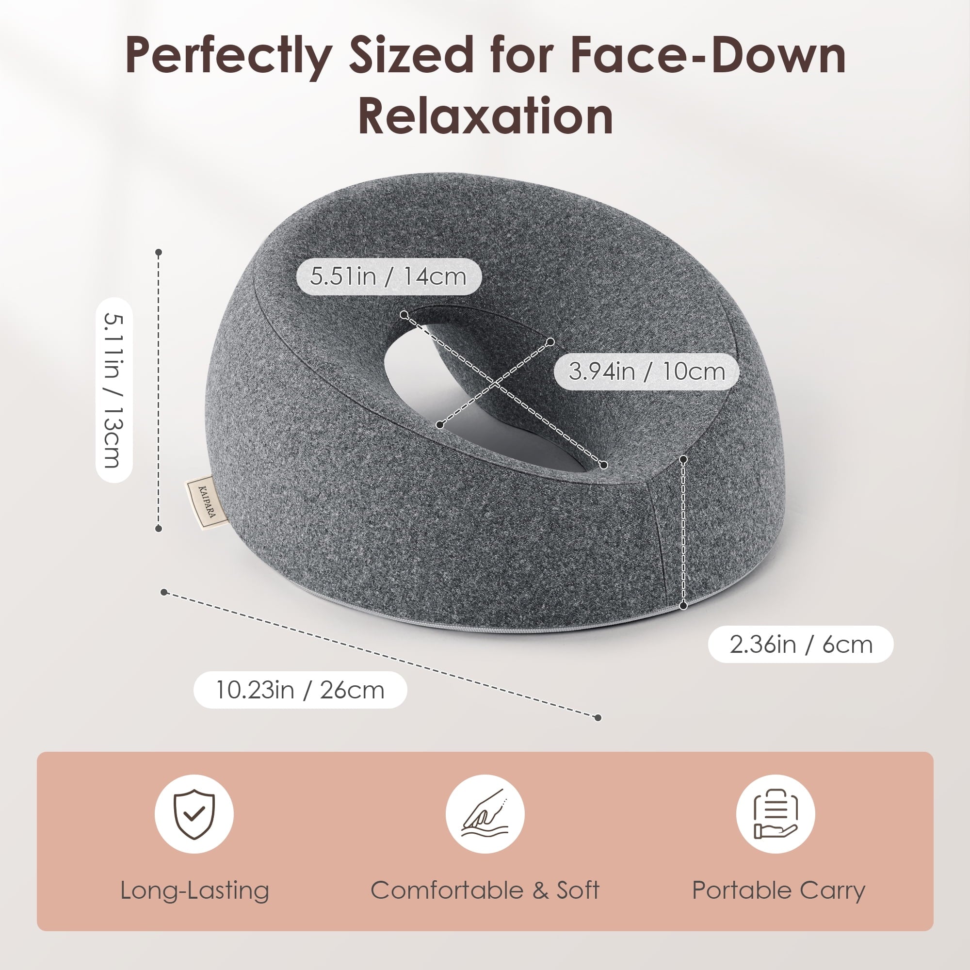 Ergonomic Memory Foam Face Down Pillow Massage Headrest for Bed, Memory Foam Pillow Face Cradle Support for Stomach Sleepers, Eye Post-Surg... - Hotel Quality Plush Sleeping Pillows Detail