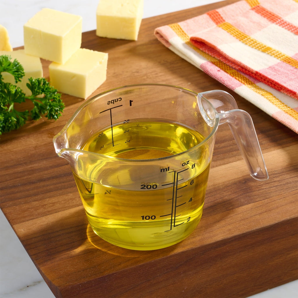 Premium Kitchen 1 Cup Large Spout Plastic Measuring Cup, Clear - Kitchen Gadget Tool for Quick Food Prep Detail