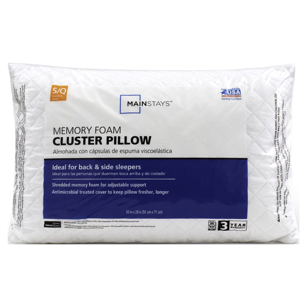 Decorative Plump Memory Foam Cluster Bed Pillow, Standard/Queen, 2 Pack - Decorative Throw Pillow Cushion for Sofa & Bed Detail