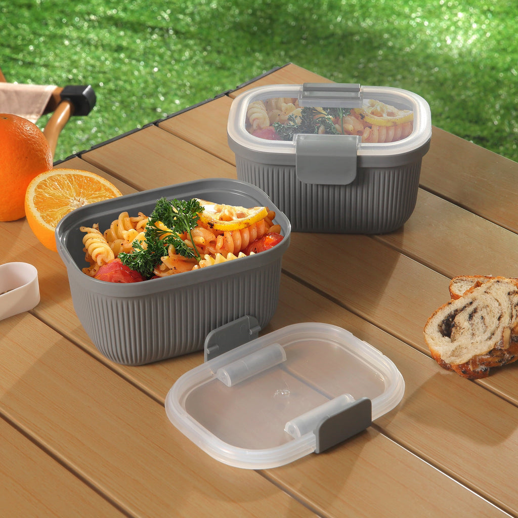 Deliciously Squishy Plastic Food Storage Bento Snack Container, Rectangle, Grey, 19oz Capacity, Made for Portable Food Storage - Fun Food Fidget Cookie Squishable Toy Detail