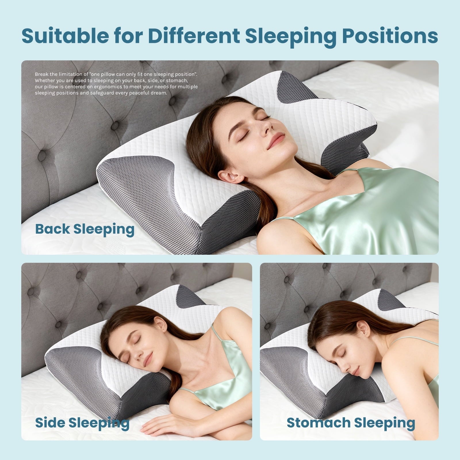 Hotel Collection Cervical Pillow for Pain Relief, Ergonomic Side Sleeper Pillow for Orthopedic Contour Support for Bed Sleeping, Memor... - Hotel Quality Plush Sleeping Pillows Detail