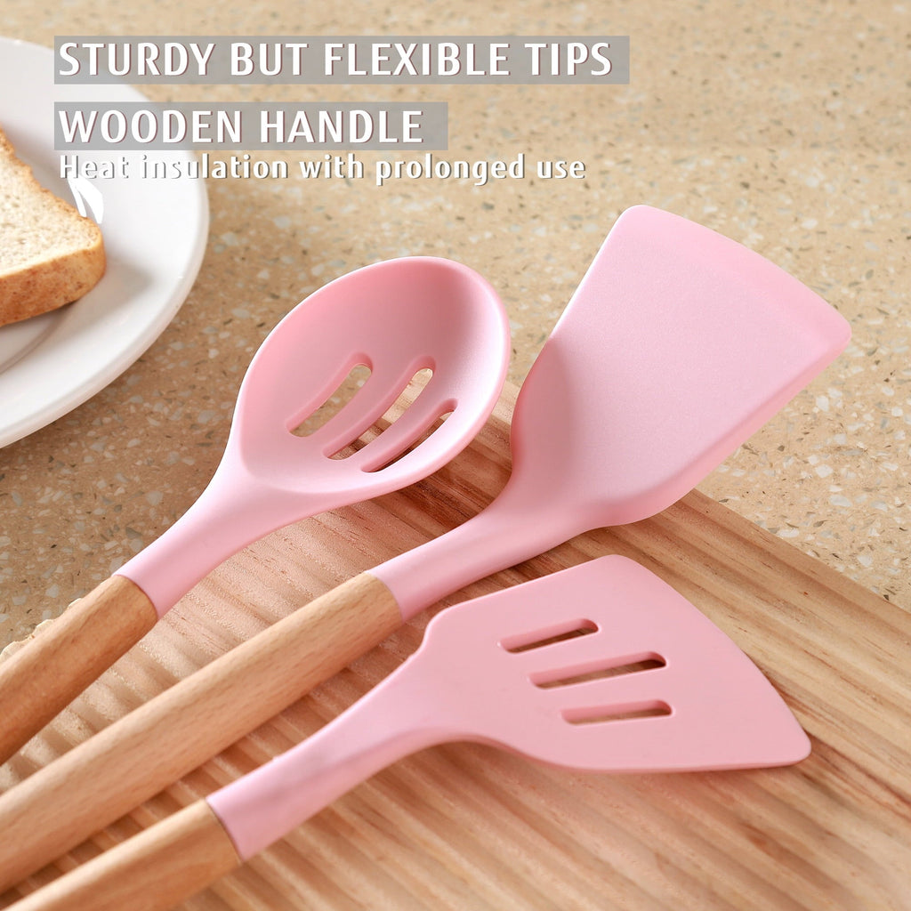 Seamless One-Piece 32 PCS Silicone Cooking Utensils Set, 446°F Heat Resistant for Nonstick Cookware - Durable Turner & Ladle Utensil Set for Home Chefs Detail