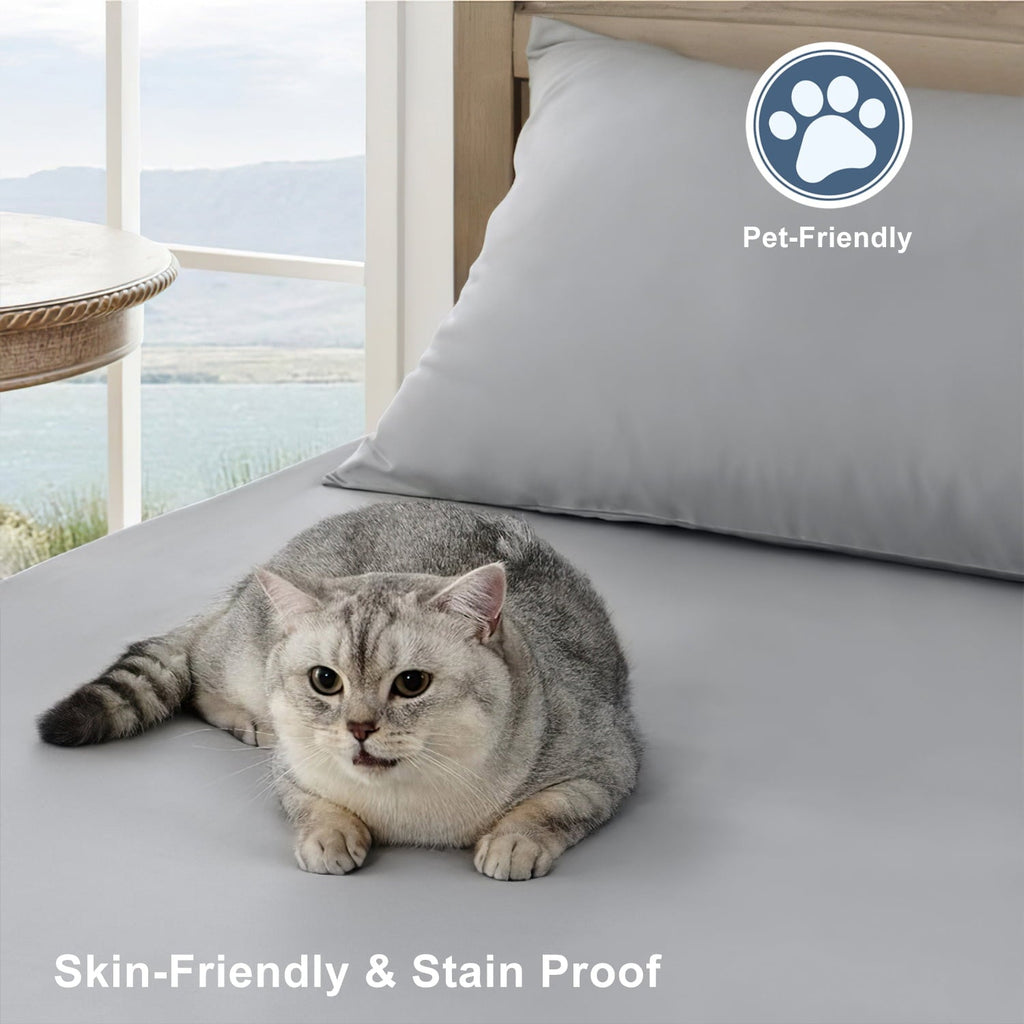 Cooling Sateen Twin Bed Sheet Set 3 Piece, Hotel Luxury Super Soft 1800 Series Microfiber Bed Sheets Set, Wrinkle Free Breathable, U... - Cooling Hotel Quality Bedding Sheets and Pillowcases Detail