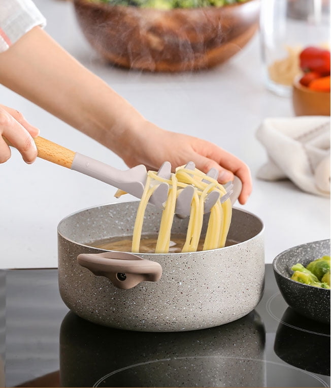 Heavy Duty Silicone & Bamboo Cooking Utensil Set, 14 Pieces - Heavy Duty Stainless Steel Kitchen Shears Detail
